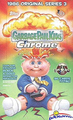 2020 Topps Garbage Pail Kids CHROME Series 3 Hobby Box - 24 Pack Factory Sealed Trading Cards with 8 Refractors | Exclusive Parallels, Artist Autographs, Printing Plates & C-Name Variations | Perfect for Collectors, Trading & Display