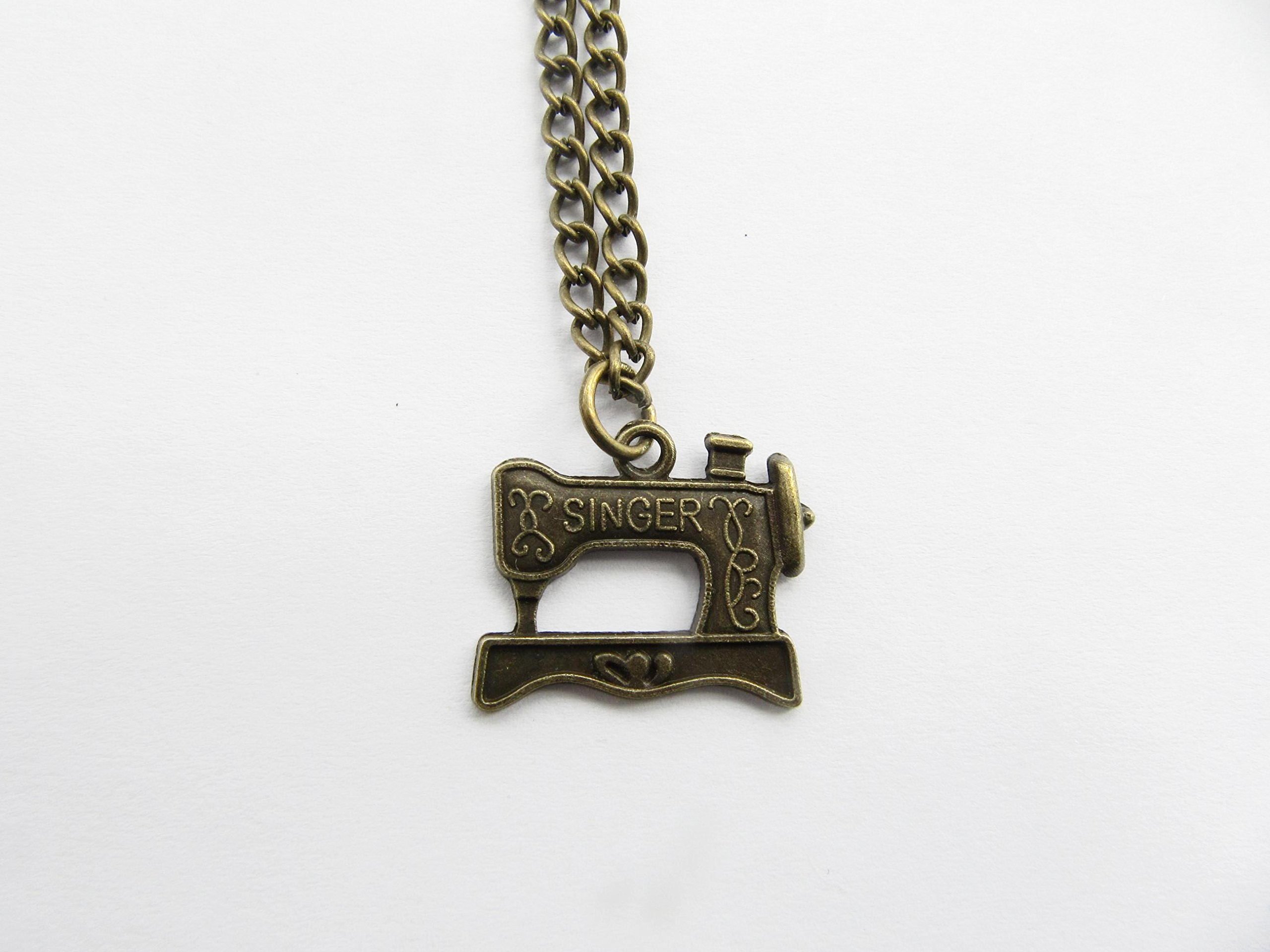 Singer Sewing Machine Charm Pendant - Bronze Seamstress Jewelry for Sewing Lovers & Craft Enthusiasts | Perfect Gift for Tailors, Designers & DIY Sewing Projects