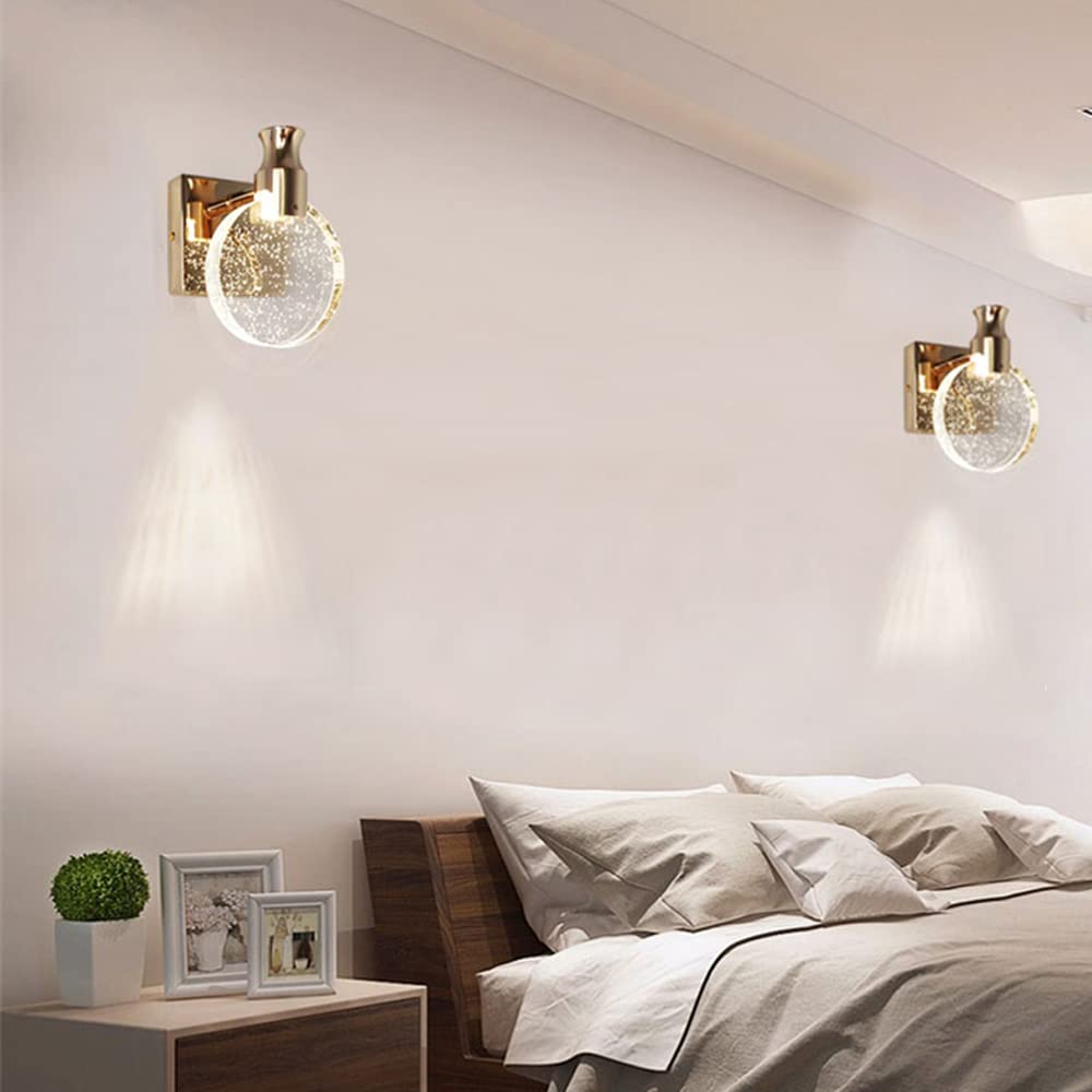 Elegant Crystal Wall Lamp - LED Vanity Lights for Bathroom, Bedroom & Living Room | Modern Mirror Lighting for Makeup & Decor | Energy-Efficient Fixture for Home & Spa Use