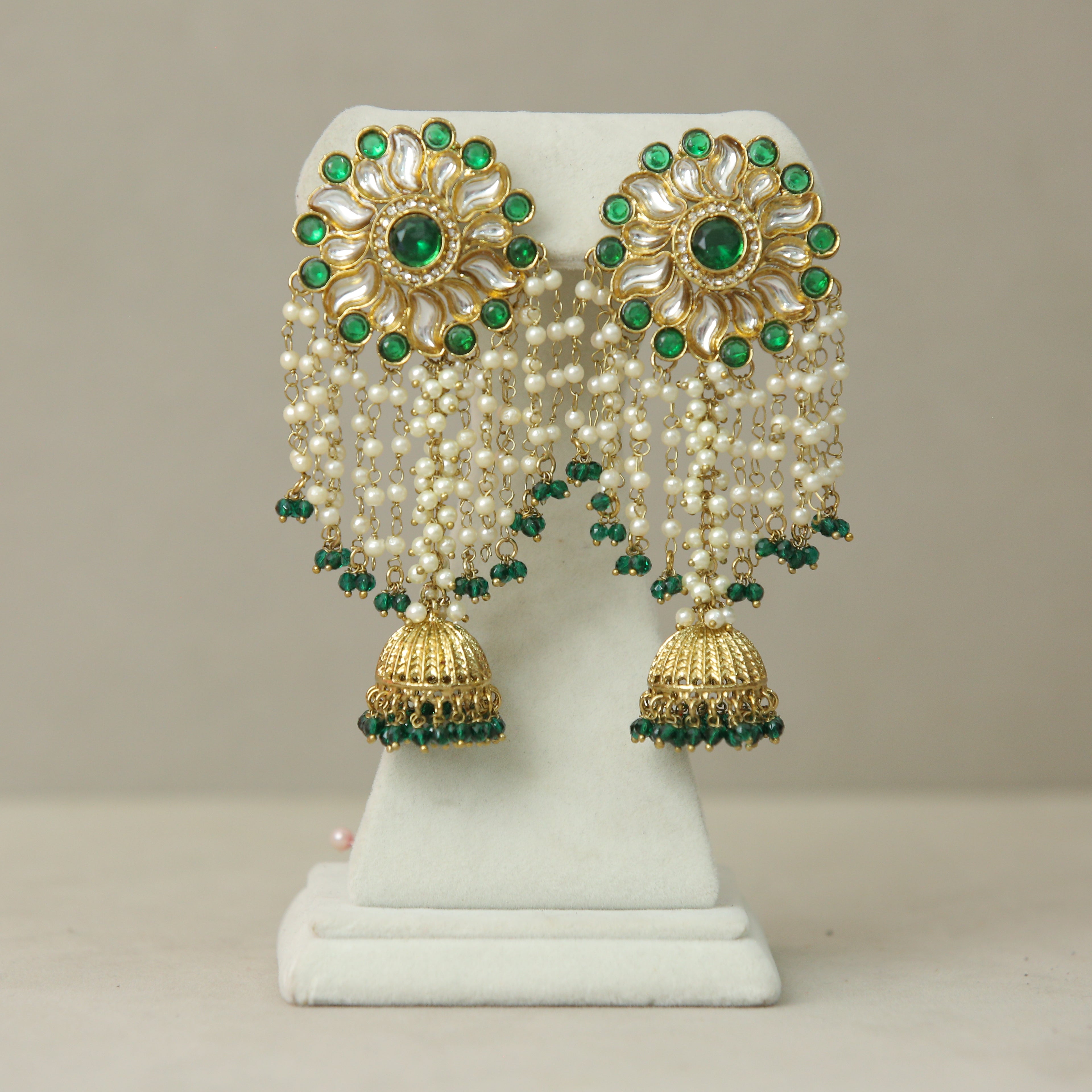 Exquisite Aria Kundan Earrings for Women – Handmade Indian Jewelry for Weddings, Parties & Special Occasions