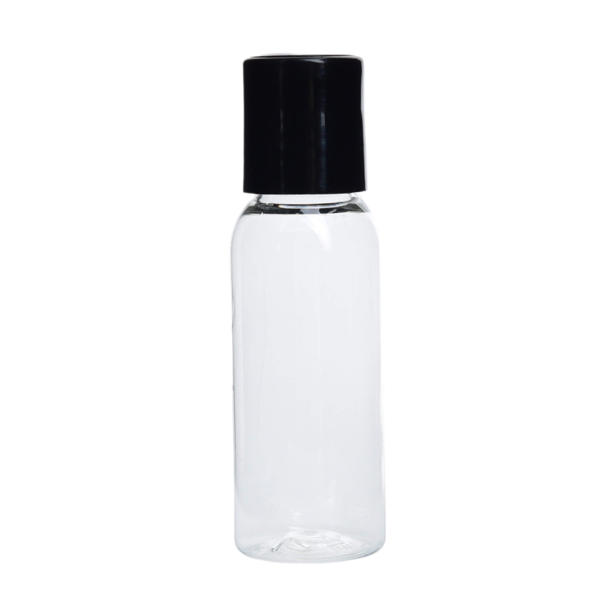 Clear Plastic Bottle with Black Disc Cap - Leak-Proof & Durable for Essential Oils, DIY Beauty, and Travel Toiletries | Perfect for Home, Salon, and On-the-Go Use
