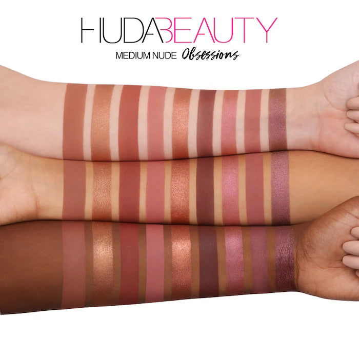 Huda Beauty Nude Obsessions Eyeshadow Palette - Neutral Matte & Shimmer Shades for Everyday Makeup & Special Occasions