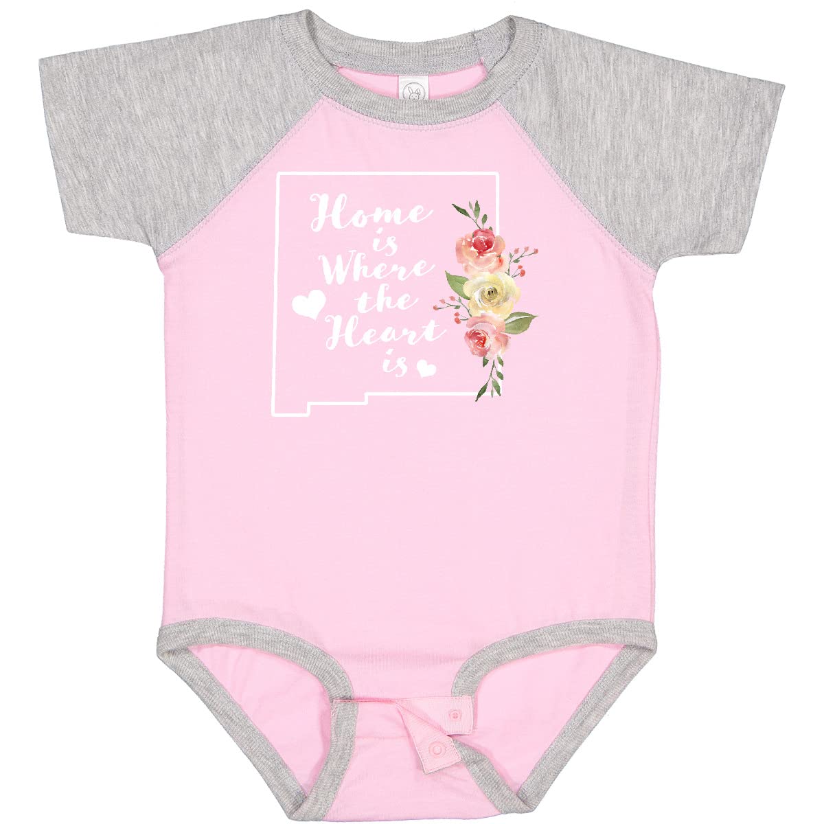Inktastic New Mexico Home is Where The Heart is Watercolor Baby Bodysuit - Soft Cotton Infant Onesie for Boys & Girls - Perfect for Family Photos, Holidays & Everyday Wear