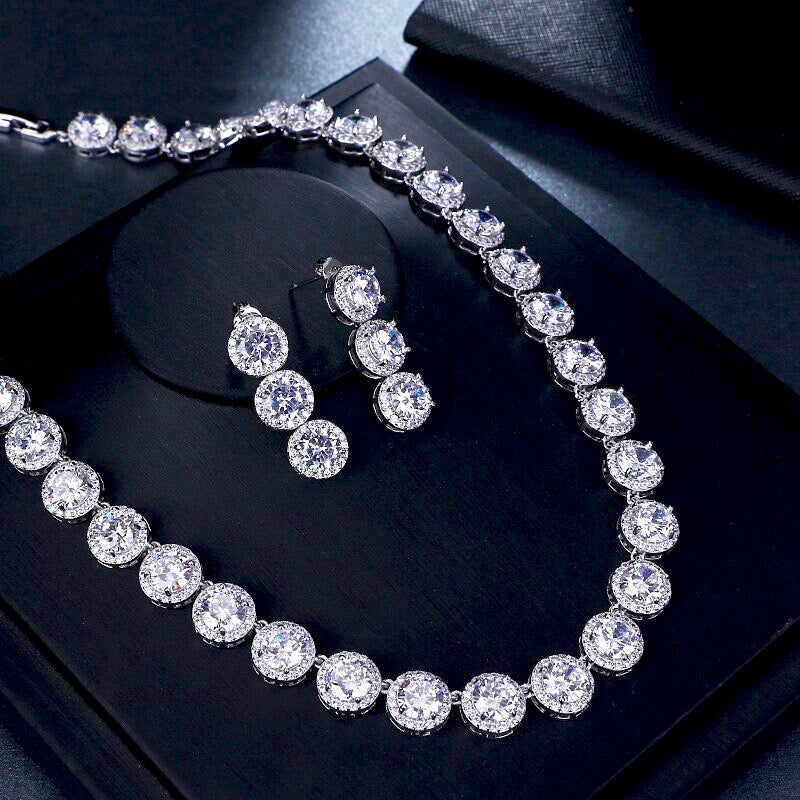 Whitney Silver Cubic Zirconia Bridal Jewelry Set - Elegant Wedding Jewelry for Bride, Engagement & Anniversary Gifts | Perfect for Bridal Showers, Weddings & Special Occasions