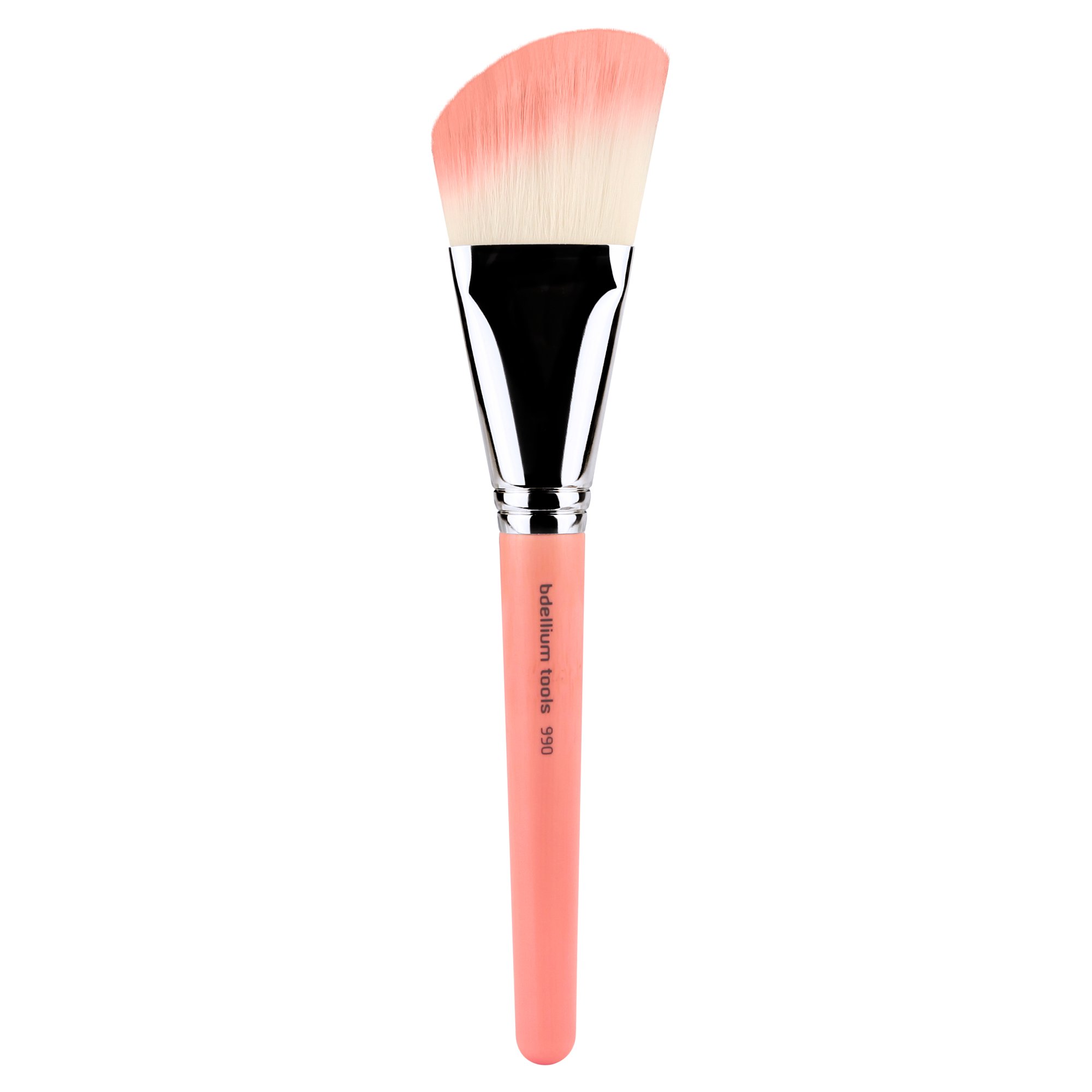Bdellium 990 Angled Face Brush - Pink Bambu for Professional Makeup