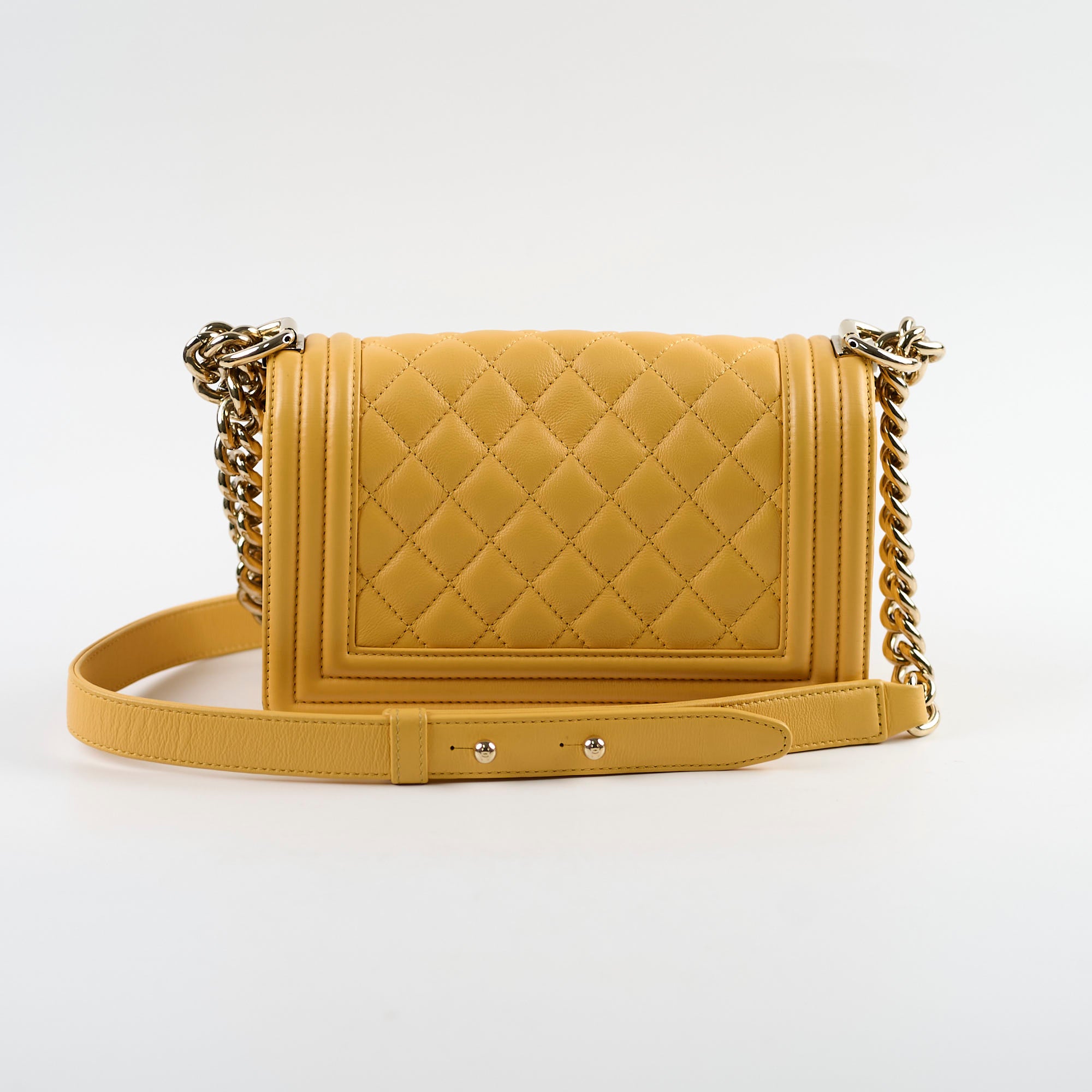 Chanel Small Boy Yellow Leather Shoulder Bag - Luxury Designer Handbag for Women | Perfect for Parties, Dating & Everyday Use