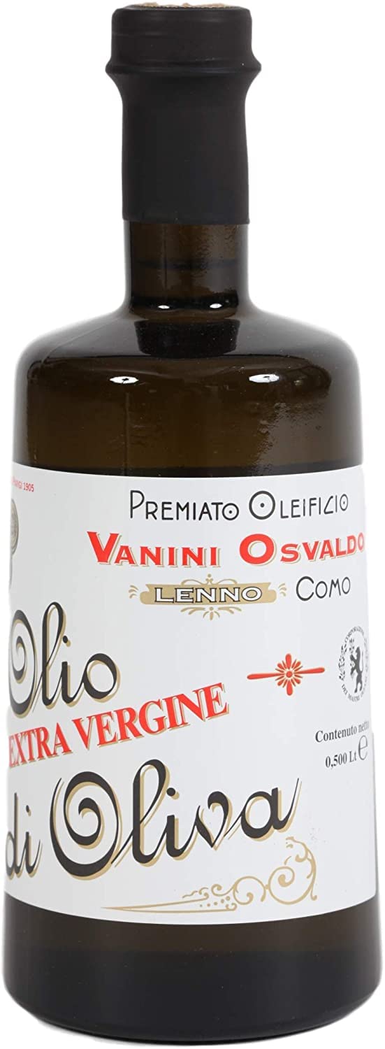 Vanini Osvaldo Premium Extra Virgin Olive Oil from Como, Italy - 16.9 Fl Oz (500ml) - 6-Pack - Perfect for Cooking, Salads & Gourmet Dishes