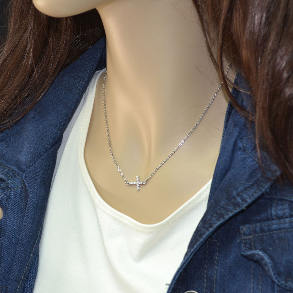 Tiny Crystal Cross Choker Necklace - Dainty Religious Jewelry for Women - Perfect for Church, Weddings & Everyday Faith Inspiration