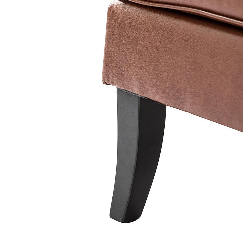 Fatima Vegan Leather Armchair - Modern PU Leather Lounge Chair for Living Room, Office & Bedroom - Eco-Friendly Faux Leather Accent Chair with Sturdy Metal Legs