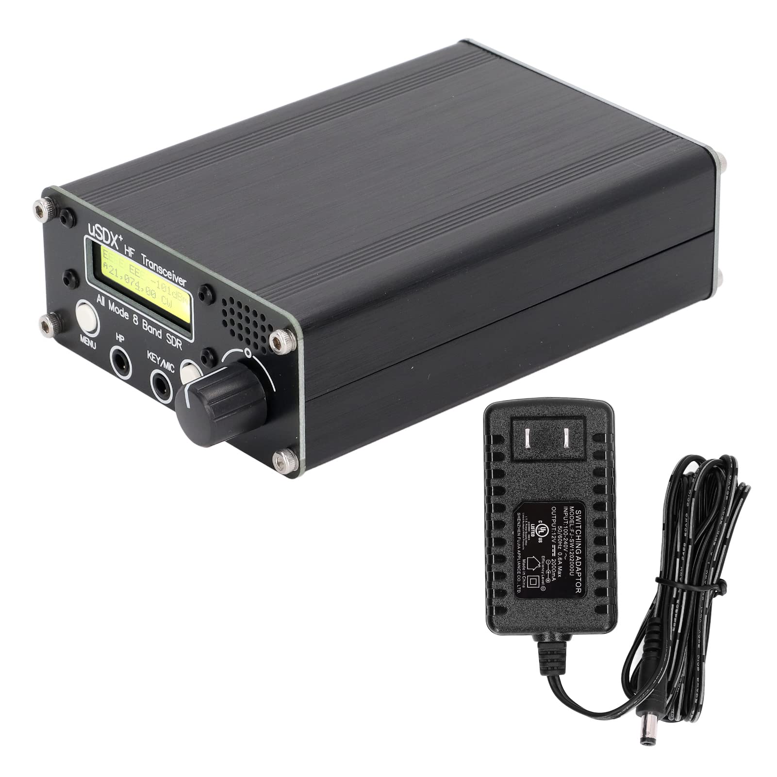 8 Band Radio Transceiver with LCD Display | SDR Full Mode HF Shortwave SSB QRP CW | BNC Antenna Connector & Computer Support | US Plug (100-240V) | Ideal for Ham Radio, Emergency Communication & Field Operations