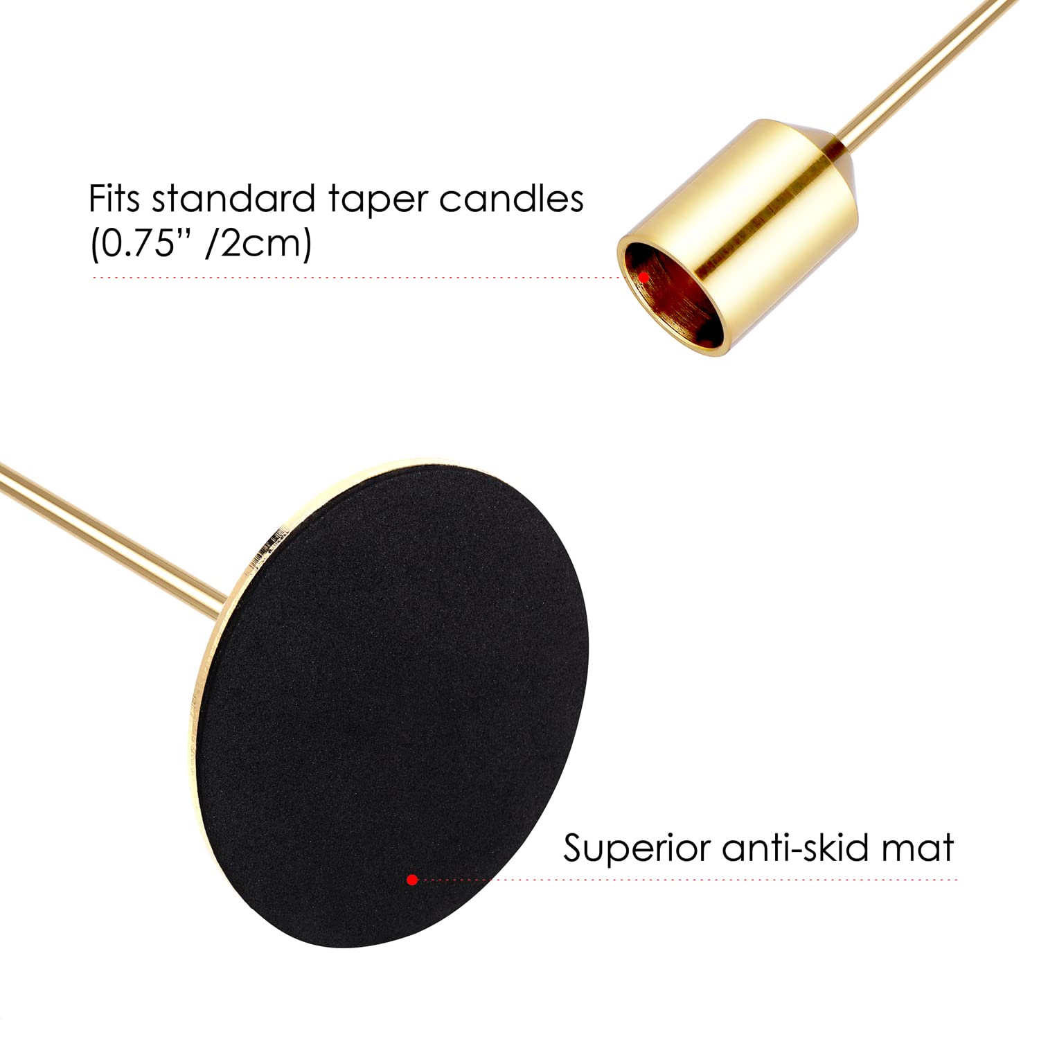Elegant Gold Candle Holders Set of 6 - Premium Taper Candlestick Holders for Table Decor, Wedding Centerpieces, Dining, Anniversary & Party Decorations (Candles Not Included) | Perfect for Romantic Dinners, Holiday Tablescapes & Special Event Decor