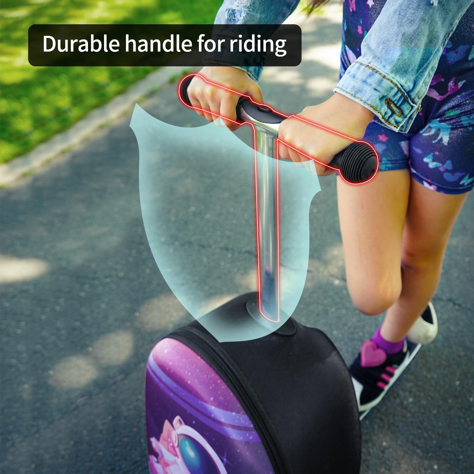 ALVOD Kids Scooter Suitcase - Lightweight Rolling Luggage for Children Ages 6-12 | Perfect for Air Travel, School Trips & Family Vacations