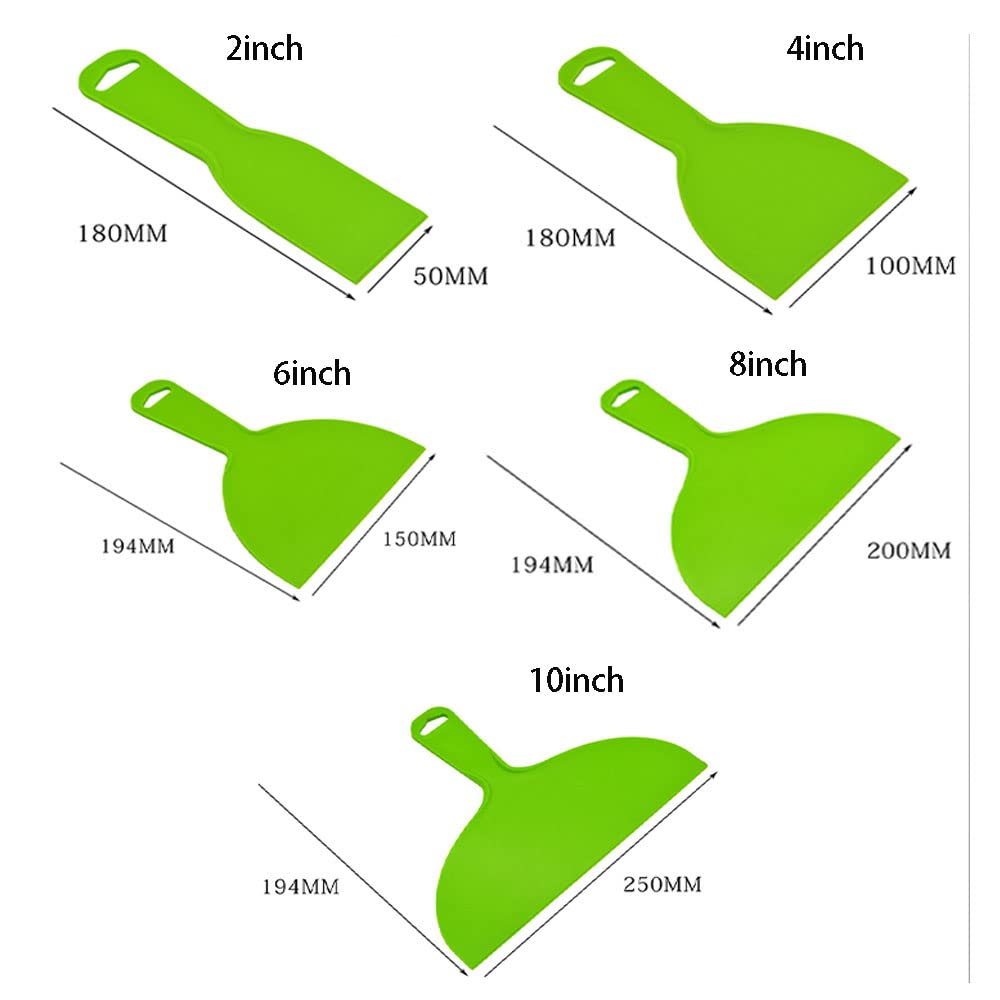 10-Pack 4-Inch Plastic Putty Knife Scrapers - Durable Spackling & Wallpaper Scraper Tools for Drywall Repair, Paint Removal, DIY Home Improvement Projects
