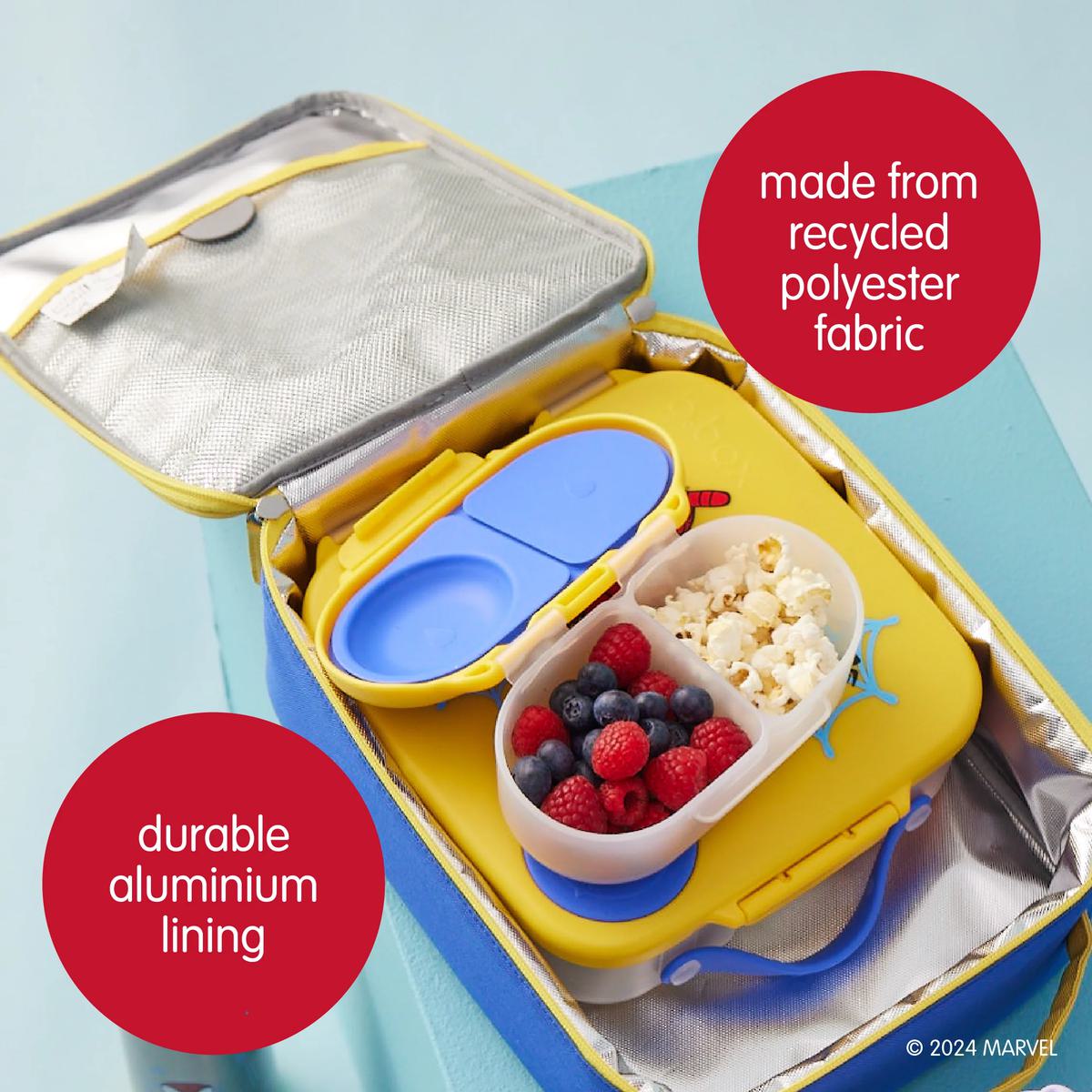 b.box Flexi Insulated Lunch Bag - Marvel Spiderman Design | Leak Proof Kids Lunch Box for School, Work & Picnics | BPA-Free Thermal Food Container for Hot & Cold Meals
