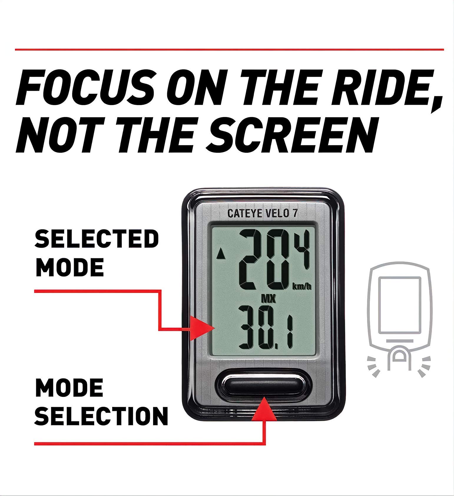 CatEye Velo 7 Wireless Bike Computer - 2.17
