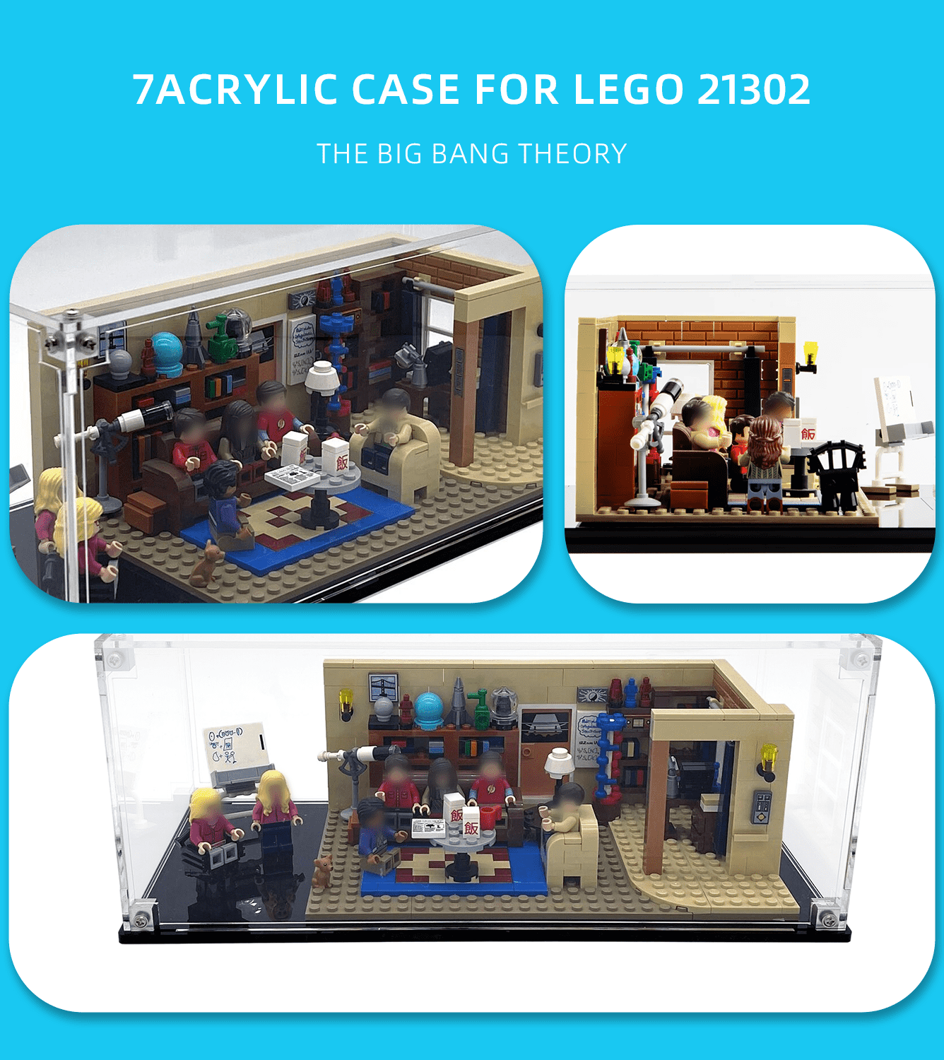 LEGO Ideas The Big Bang Theory 21302 Display Case - Premium Acrylic Showcase for Collectible LEGO Sets - Perfect for Home Decor, Office Display & Gift for TV Show Fans
