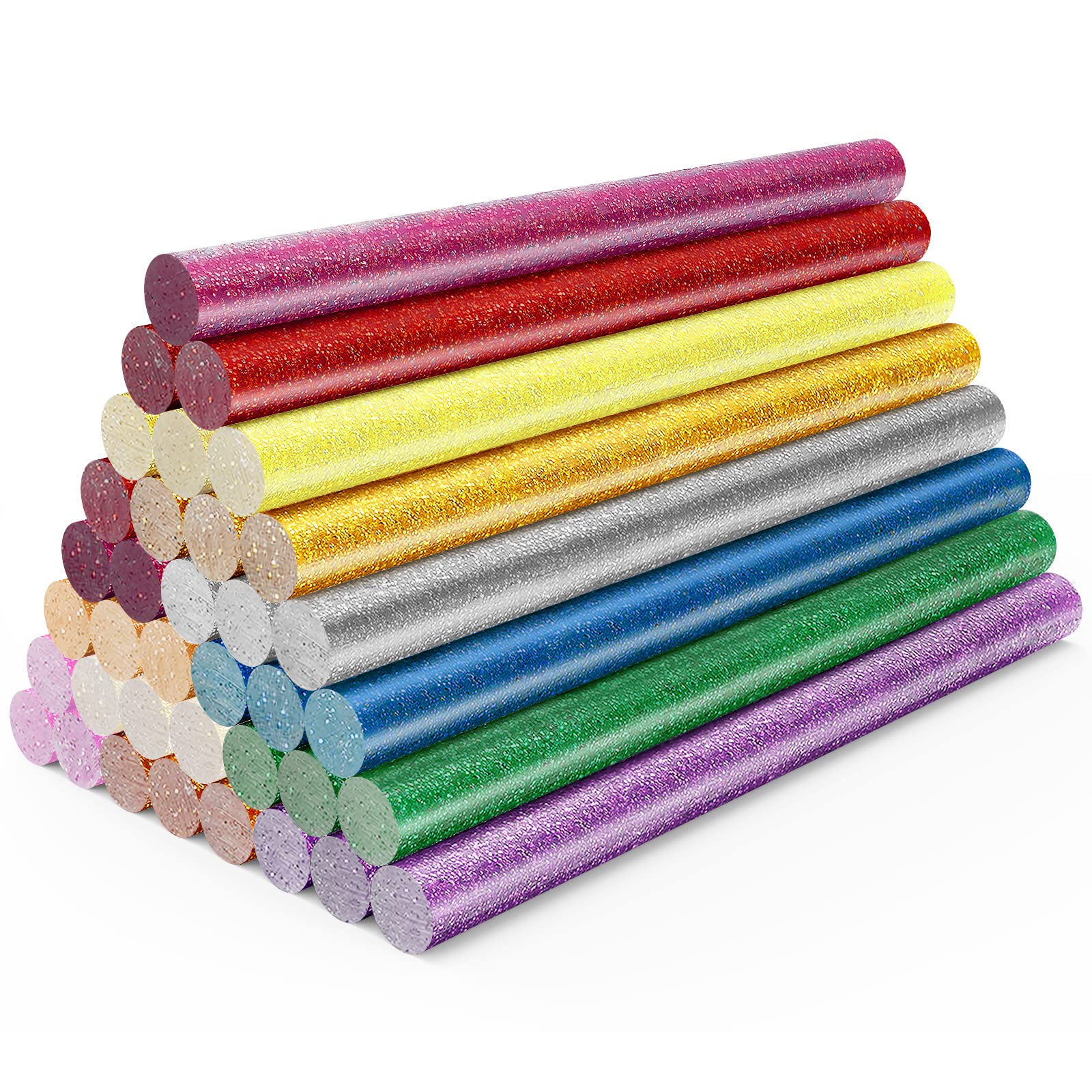 ENPOINT Colored Hot Glue Sticks - 36 Pack Bulk EVA Glitter Adhesive for DIY Crafts, Art Projects & Home Repairs | 3.93 x 0.43 Inch Full Size Hot Melt Glue Sticks for Scrapbooking, School Projects & General Bonding Needs