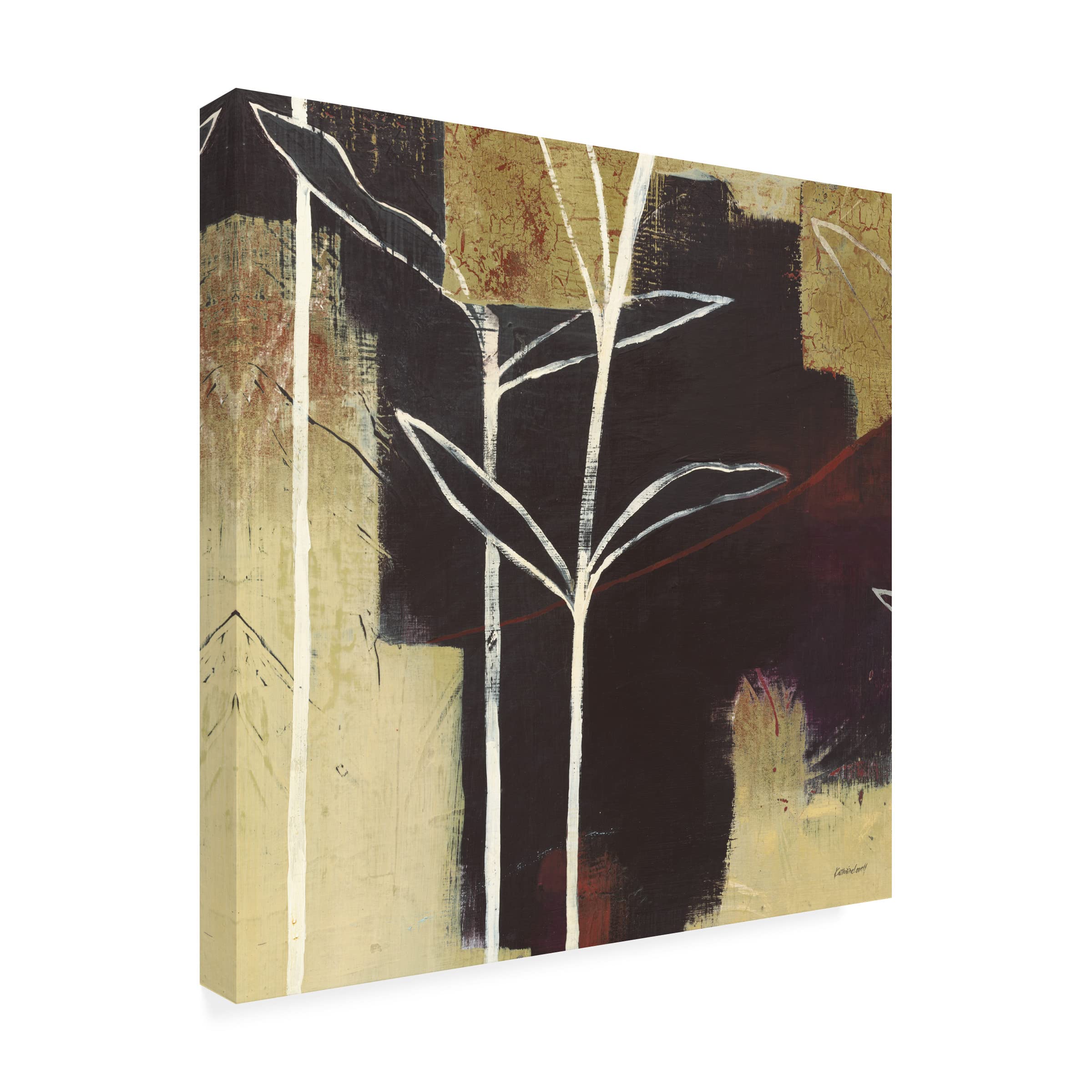 Trademark Fine Art 'Sun Stems Tile III' Canvas Wall Art Print by Kathrine Lovell - Modern Botanical Decor for Living Room, Bedroom & Office