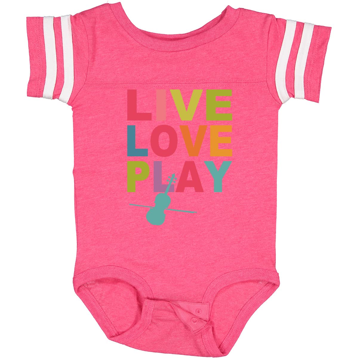 Inktastic Live Love Play Violin Baby Bodysuit - Cute Music-Themed Onesie for Newborns & Infants - Perfect Gift for Musicians & Music Lovers - Great for Concerts, Photo Shoots & Everyday Wear