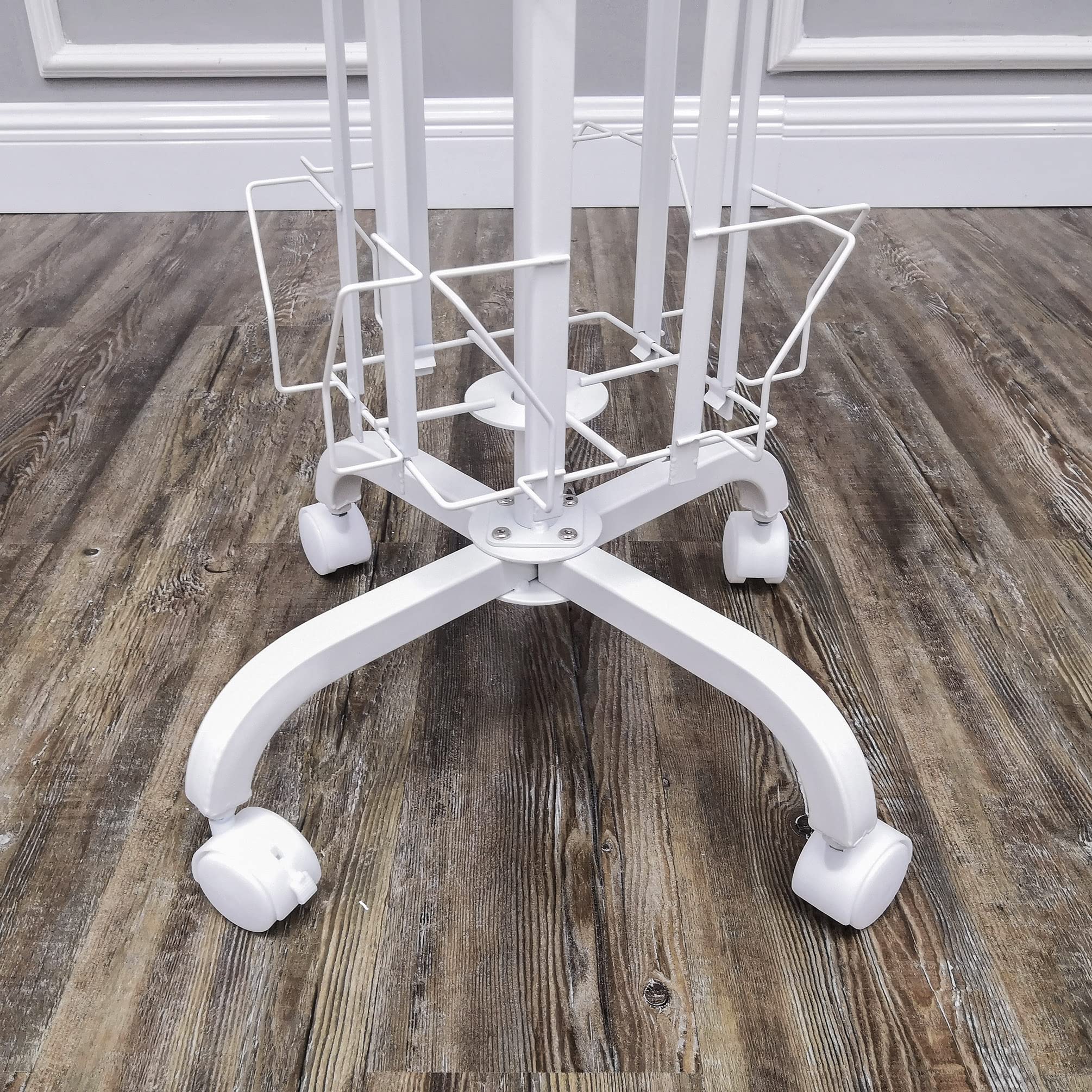 32-Pocket Adjustable Spinning Display Rack for Greeting Cards - 5x7, 7x5 up to 8.5