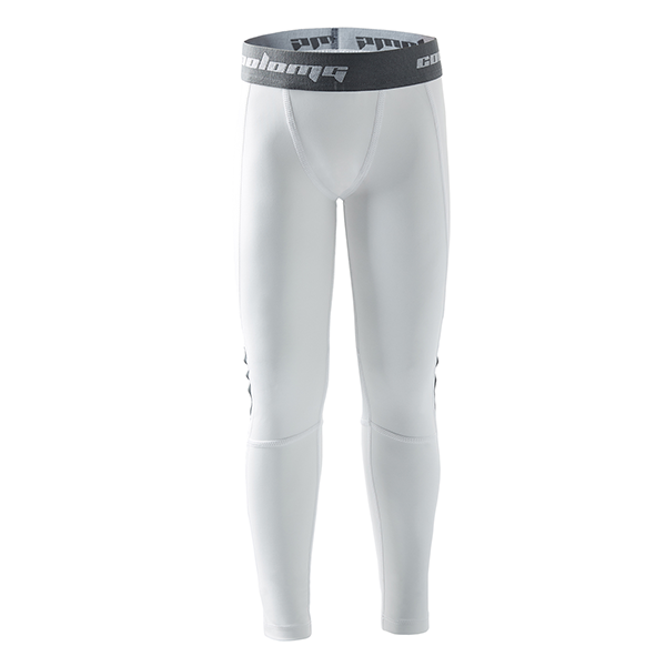 Boys White Basketball Running Tights - Breathable Compression Pants for Sports & Training - Perfect for Basketball, Running, Gym Workouts
