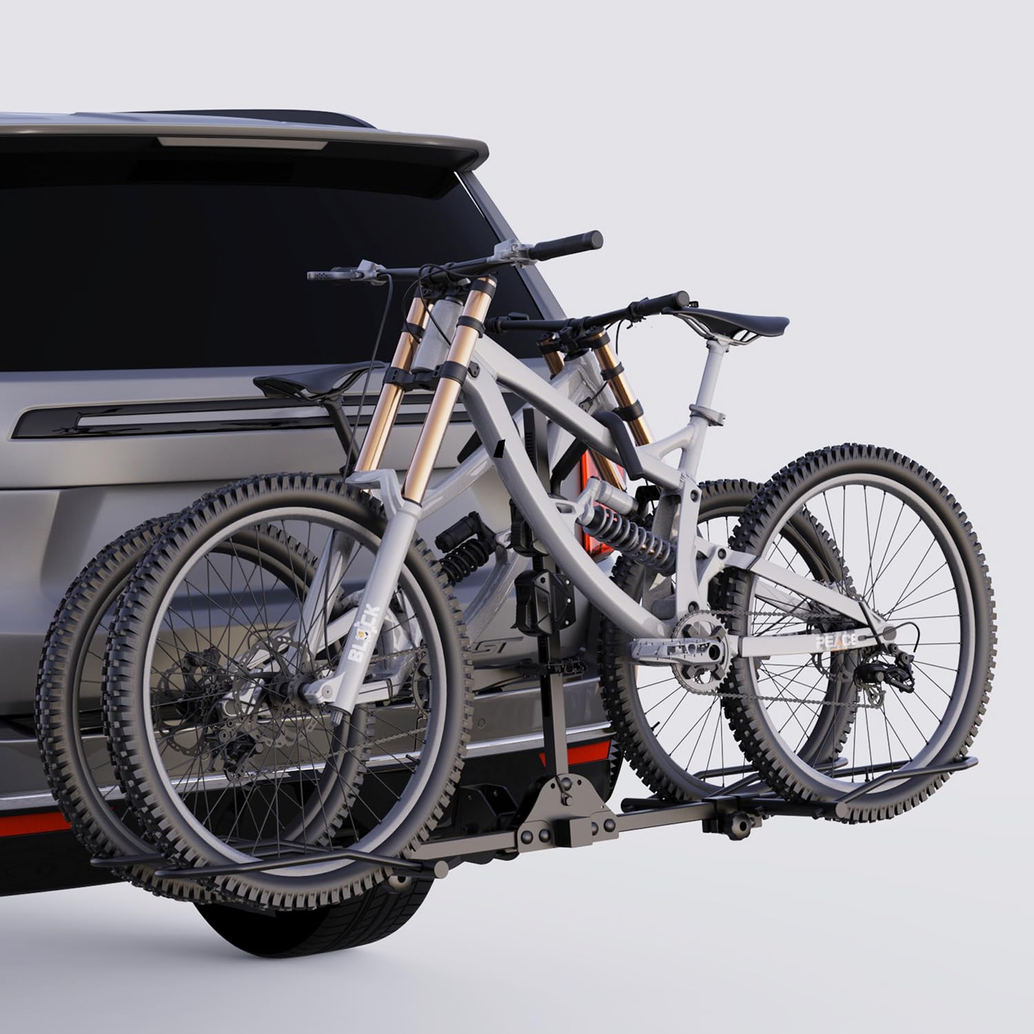 Heavy Duty 2-Bike Hitch Rack for E-Bikes & Fat Tire Bicycles - 160 lbs Capacity, Wobble-Free Smart Tilting Folding Design - Fits 2-Inch Receiver - Perfect for Road Trips, Camping & Outdoor Adventures