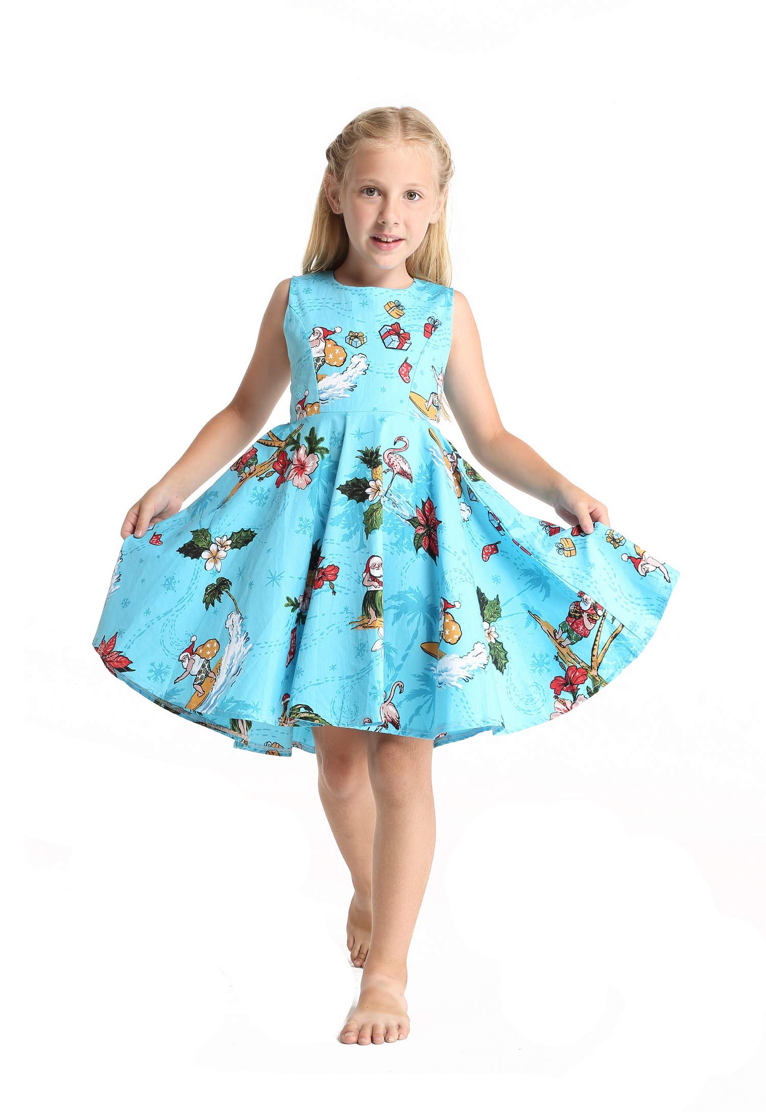 **Matching Hawaiian Luau Outfits for Siblings - Boy & Girl Christmas Santa in Hawaii Costumes - Perfect for Family Photos, Holiday Parties & Tropical Vacations**