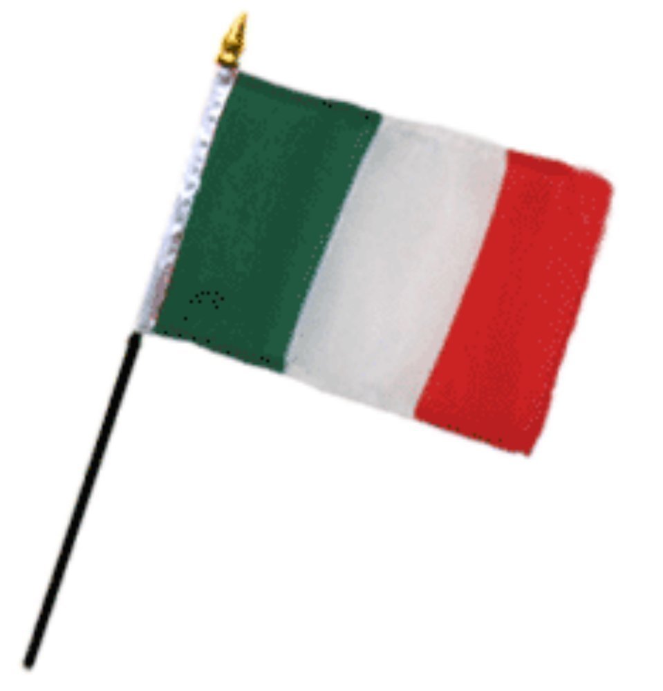 Italy 4x6 Inch Mini Desk Stick Flag - No Base Included - Perfect for Office Decor, Classroom, Sports Events & Patriotic Displays (1 Flag)