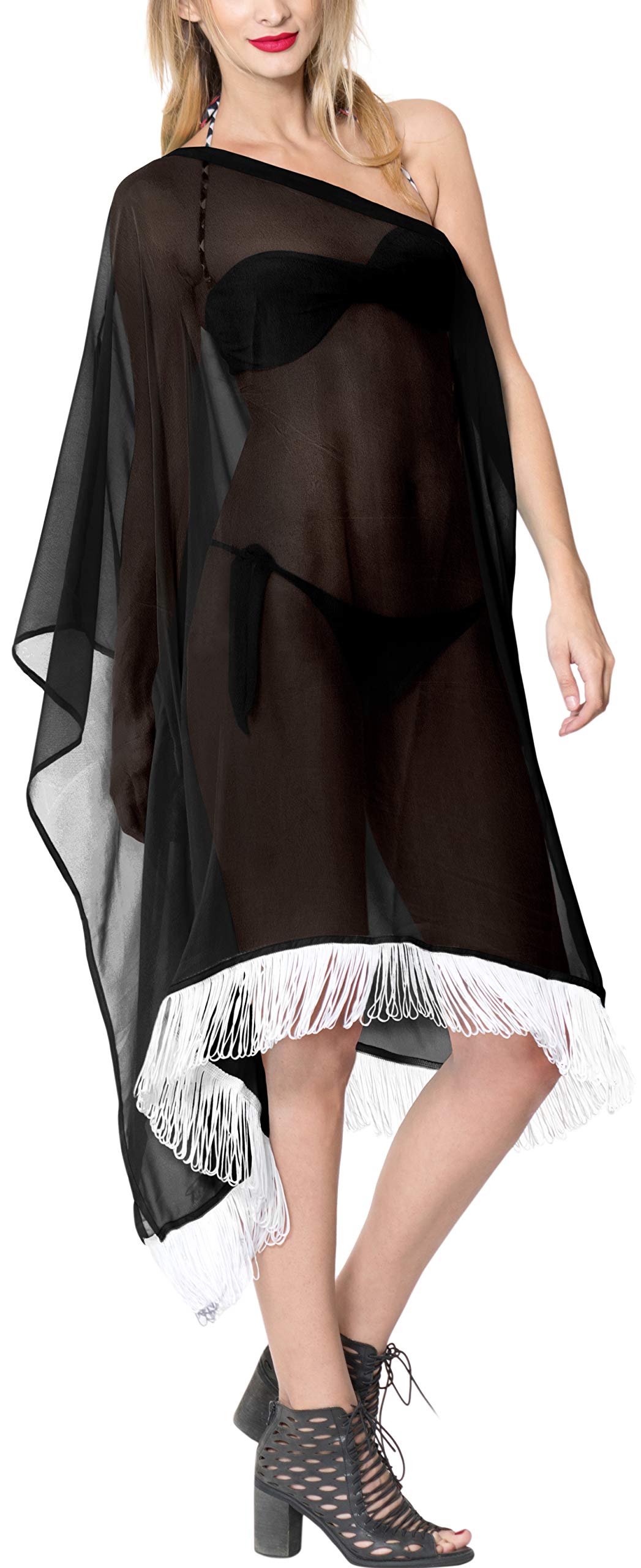 LA LEELA Women's Beach Cover Up - Flowy Bikini Cover Dress for Summer Swimwear, Pool Party & Vacation | Lightweight Bathing Suit Wrap for Beach, Resort & Tropical Getaways