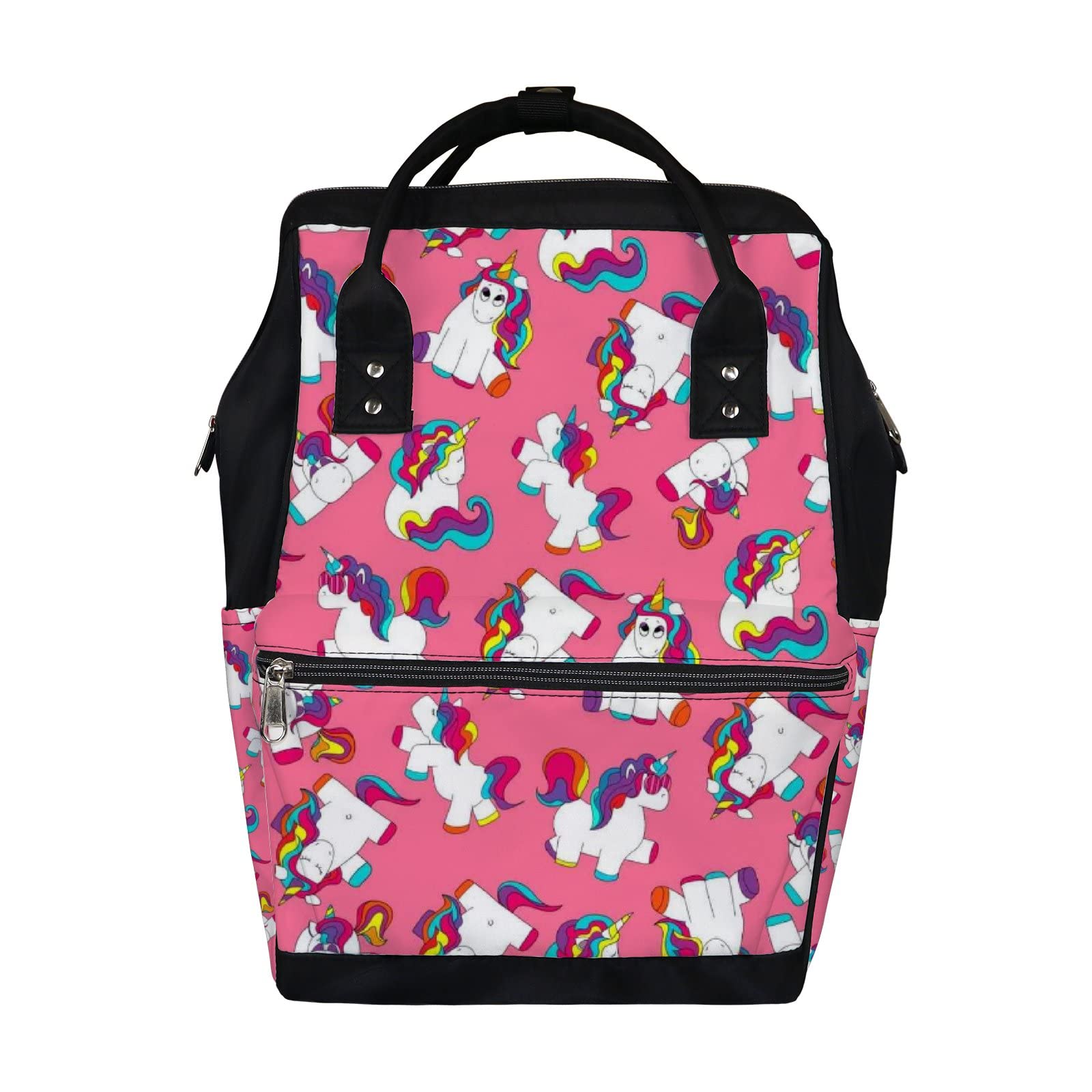 **Pink Kawaii Cute Cartoon Unicorn Diaper Backpack - Waterproof Baby Nappy Changing Bag with Large Capacity, Durable & Stylish for Women & Men - Perfect for Travel, Daycare & Outdoor Adventures**