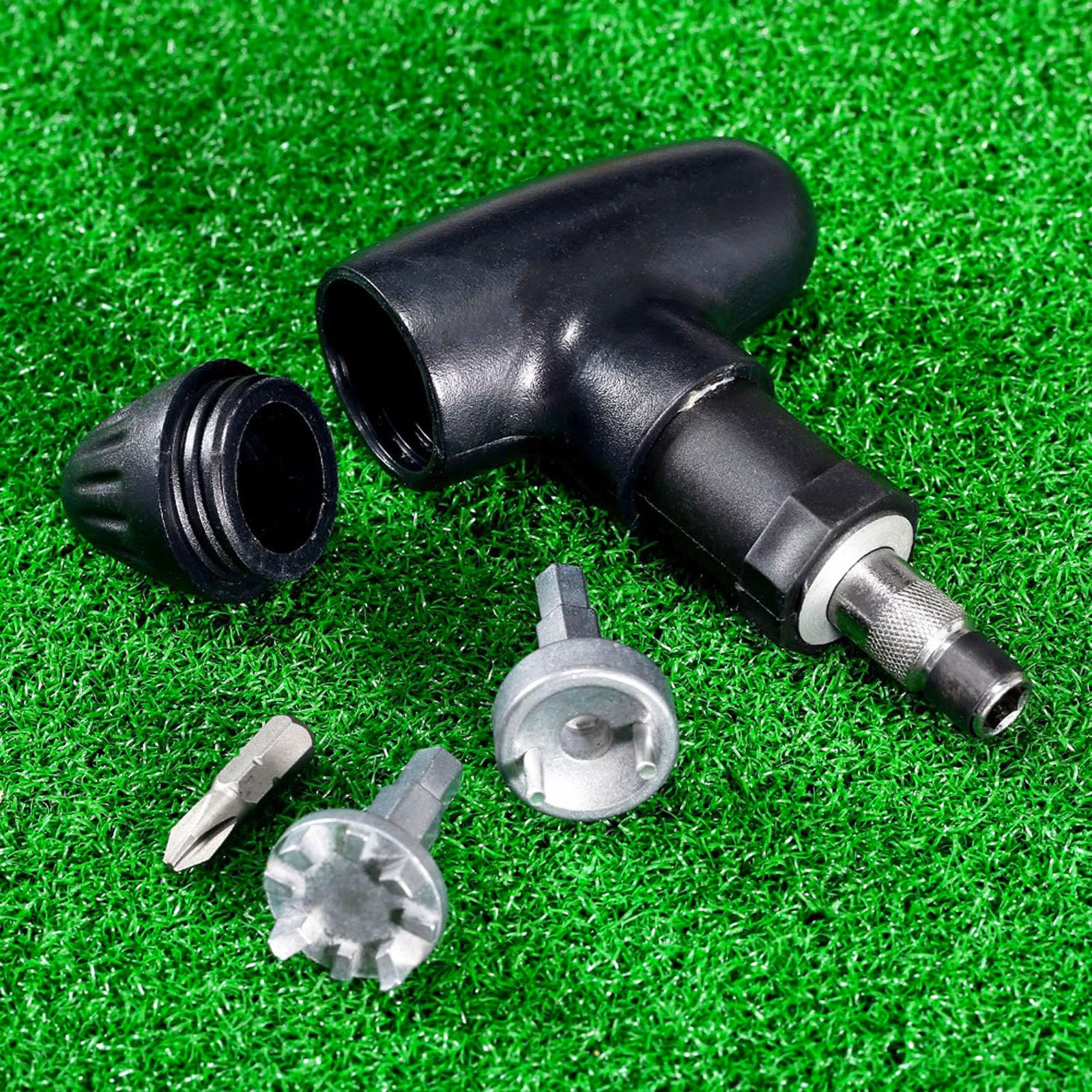 FINGER TEN Golf Spike Wrench Tool Set - Stainless Steel Cleat Remover & Adjuster with Plastic Handle - Durable Golf Shoe Accessories for Easy Spike Replacement (1 Pack, Black) - Perfect for Golf Course Maintenance & Equipment Repair