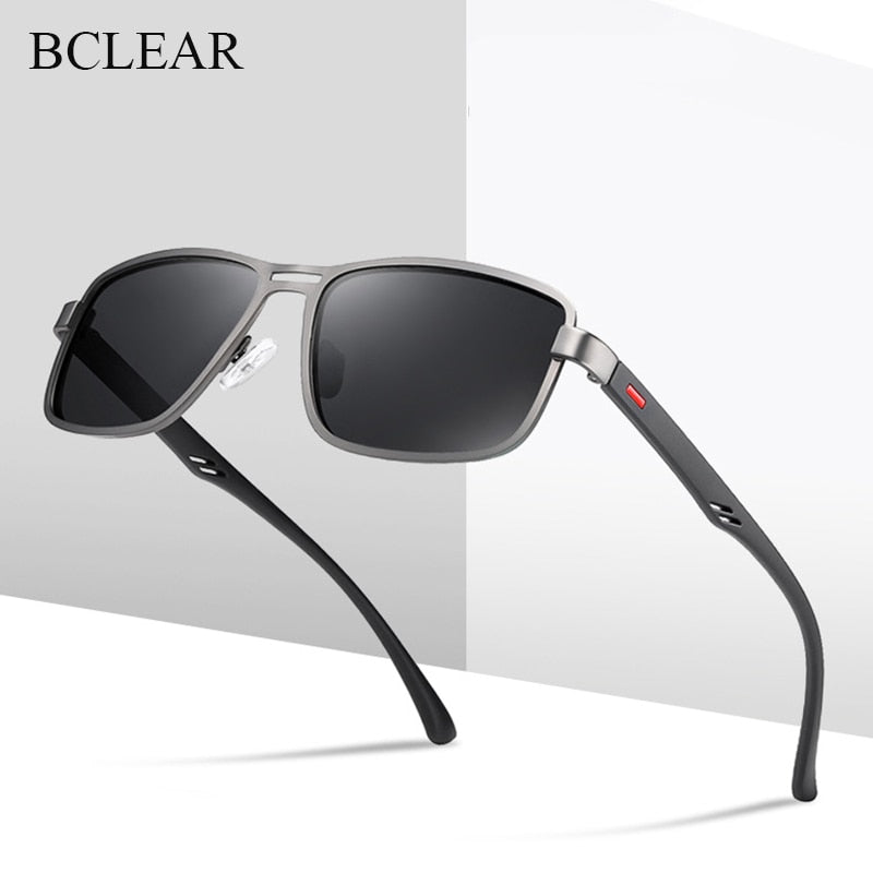 Bclear Polarized Sunglasses for Men - Lightweight Alloy Frame, UV Protection, Full Rim Design - Perfect for Driving, Fishing & Outdoor Activities