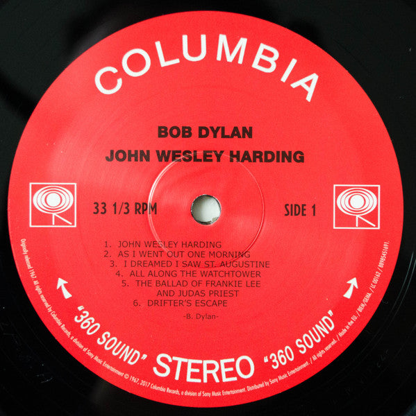 Bob Dylan - John Wesley Harding Vinyl LP Album (Mono, Reissue, Remastered, Mint Condition) - Perfect for Record Collectors & Music Enthusiasts