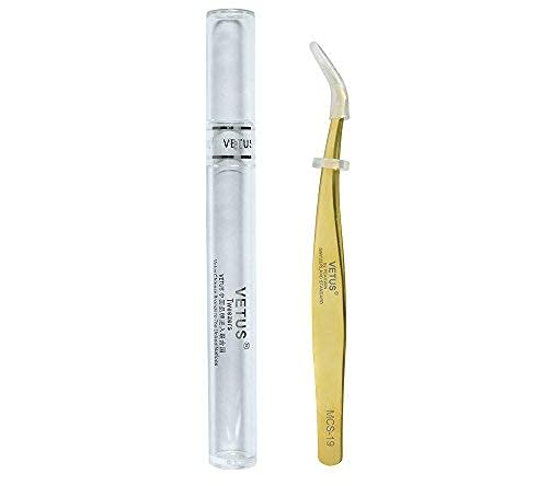Premium Stainless Steel Fine Tip Tweezers for Eyelash & Eyebrow Extensions - Professional Makeup, Nail Art & Beauty Tools (Golden, MCS-19) | Perfect for Salon, Home Use & Travel Kit