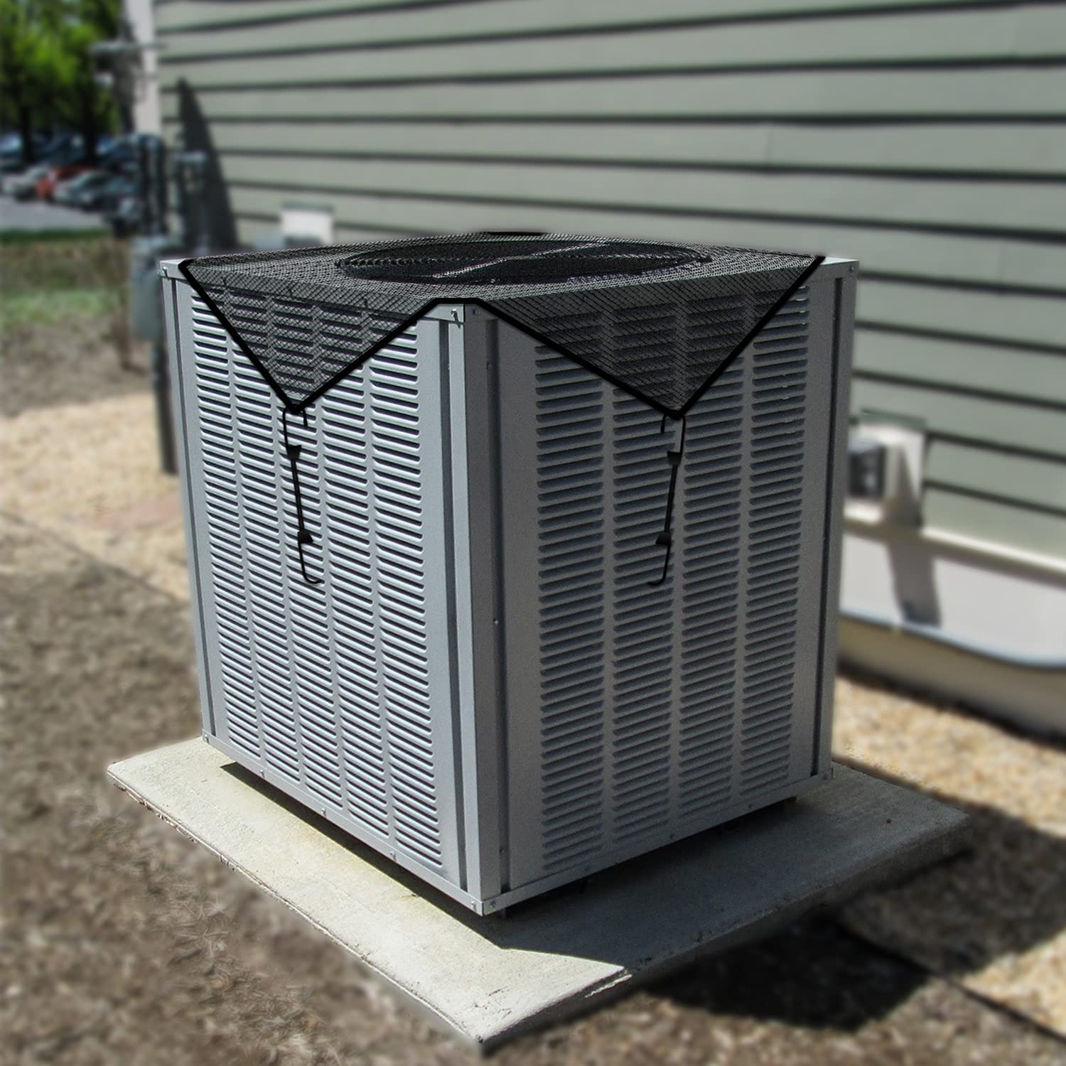 36x36 Inch Outdoor AC Unit Cover - Durable Mesh Air Conditioner Top Cover with Bungee Cords, Protects from Leaves & Debris - All Season Weather Protection for Central Air Conditioning Systems (Perfect for Homes, Patios & Backyards)
