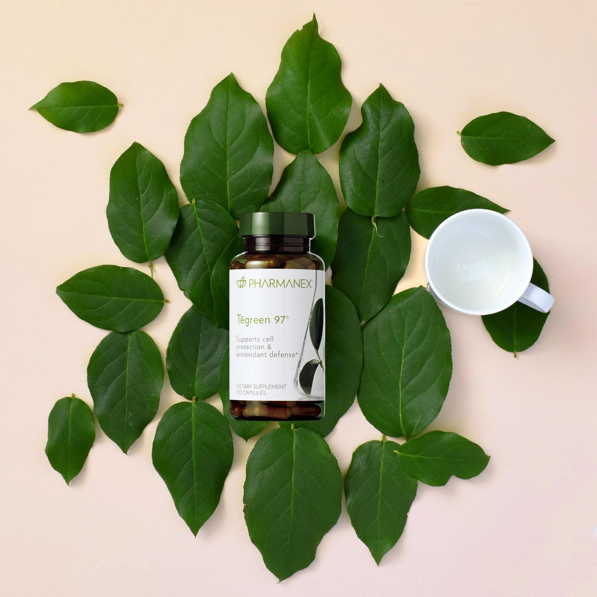 Nu Skin Pharmanex Tegreen 97 Cell Protection Supplement - 120 Capsules | High Potency Antioxidant Support for Healthy Cellular Function | Proprietary Green Tea Extract Formula | Supports Immune Health & Daily Wellness