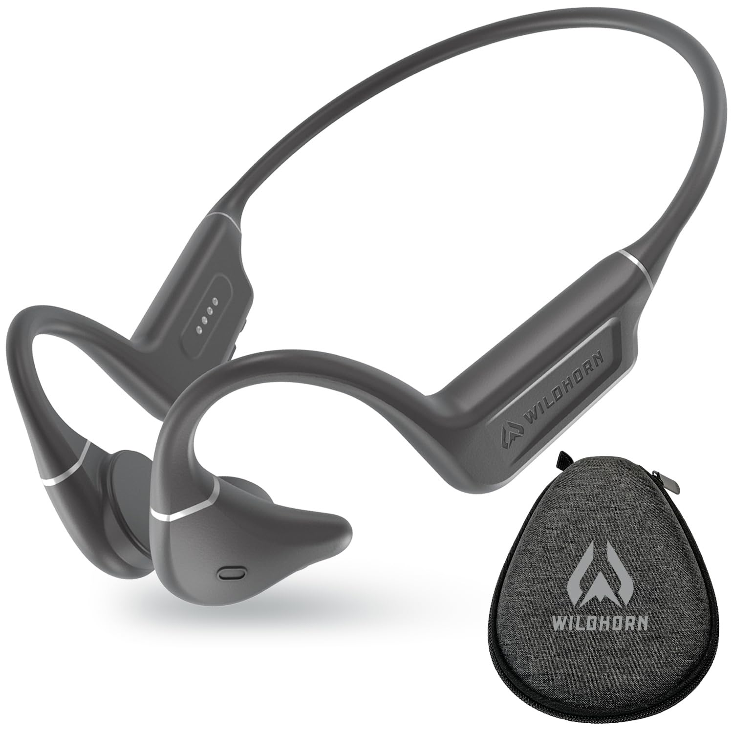 Wildhorn Crank Bone Conduction Swimming Headphones - Bluetooth 5.4 Wireless, IPX8 Waterproof, 32GB MP3 Player (2500 Songs), Fast Magnetic Charging - Perfect for Swimming, Surfing & Water Sports