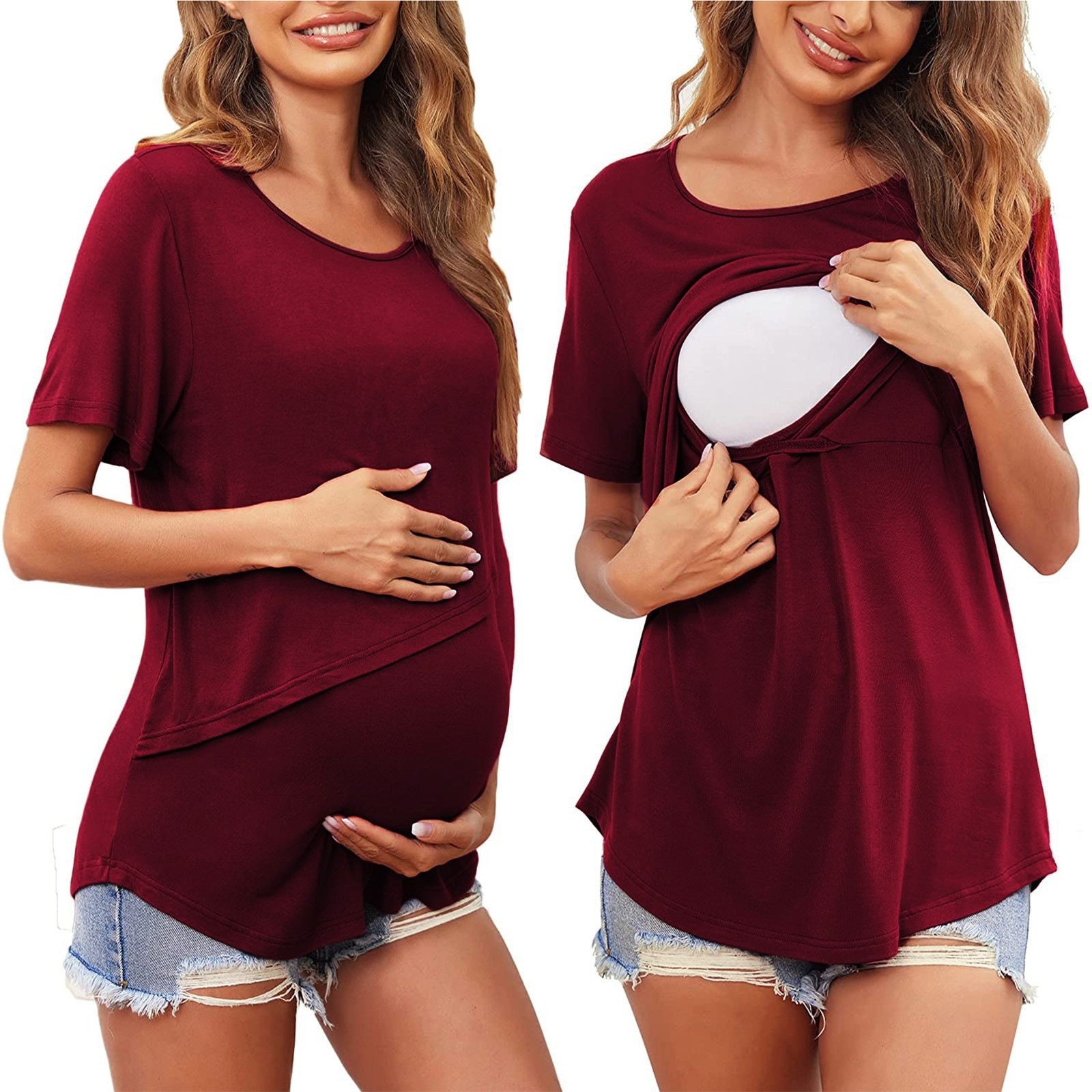Maternity Nursing Top for Breastfeeding - Comfortable & Stylish Nursing Shirt for New Moms - Perfect for Work, Outings & Home Use