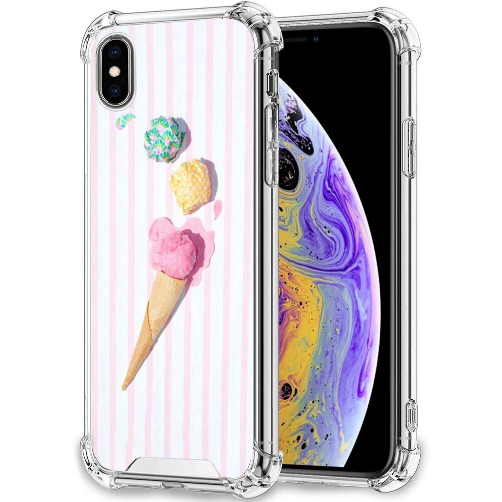 Premium iPhone Xs Max Case - Ice Cream Pattern Ultra Thin Shockproof TPU Silicone Cover with Bumper Protection | Perfect for Everyday Use, Travel & Outdoor Activities