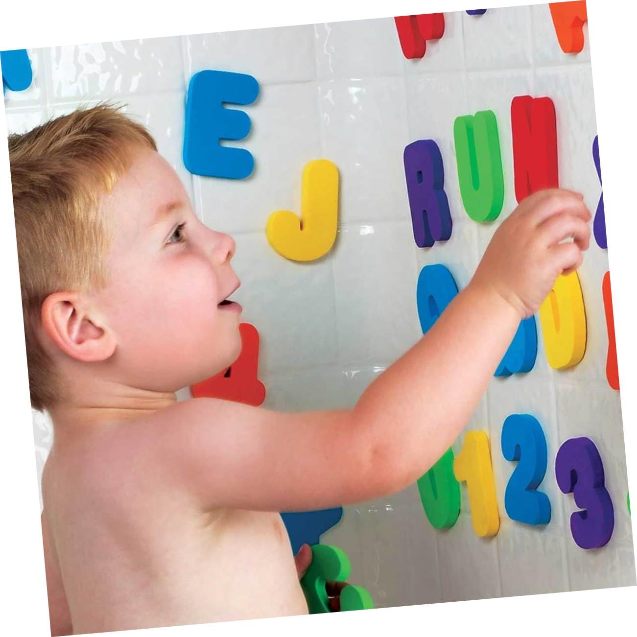 ORFOFE 2 Sets Alphabet & Number Foam Bath Toys for Toddlers - Fun Bathtime Learning Letters A-Z & Numbers 1-10, Non-Toxic Bathing Toys for Kids | Perfect for Early Education & Sensory Play in Tub