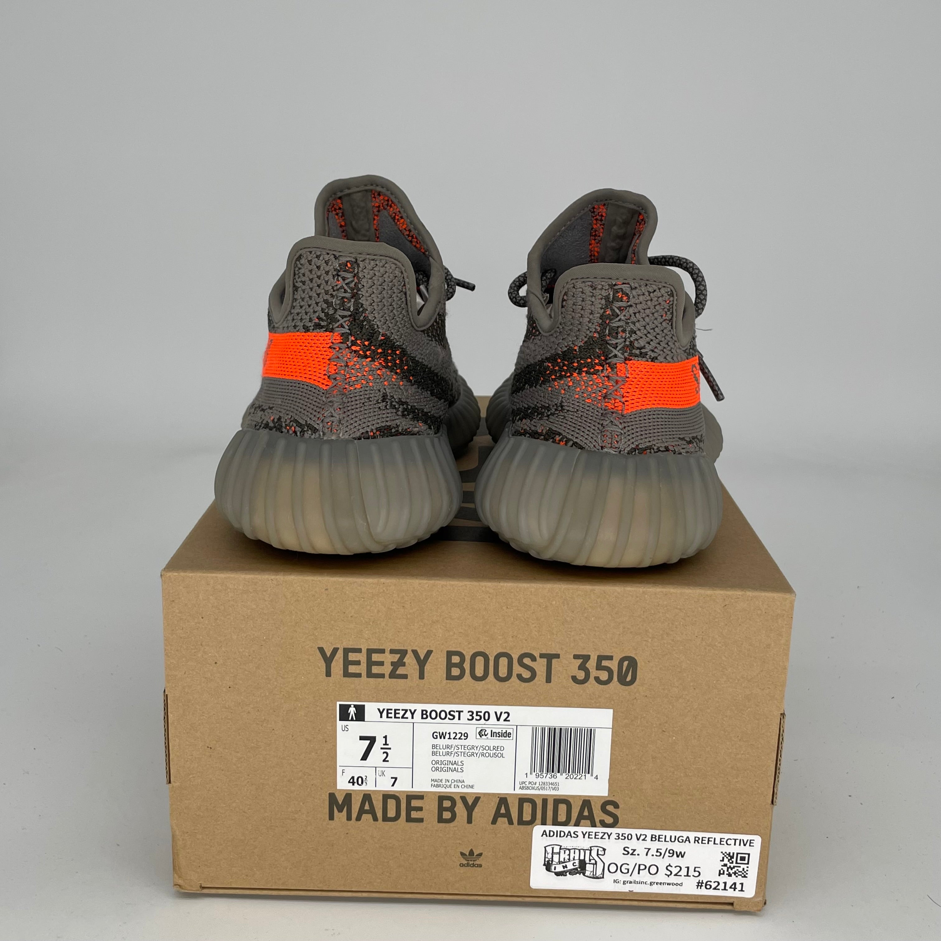 Adidas Yeezy Boost 350 V2 Beluga Reflective Sneakers - Men's Size 7.5 (GW1229) | Limited Edition Running Shoes for Streetwear & Casual Outfits