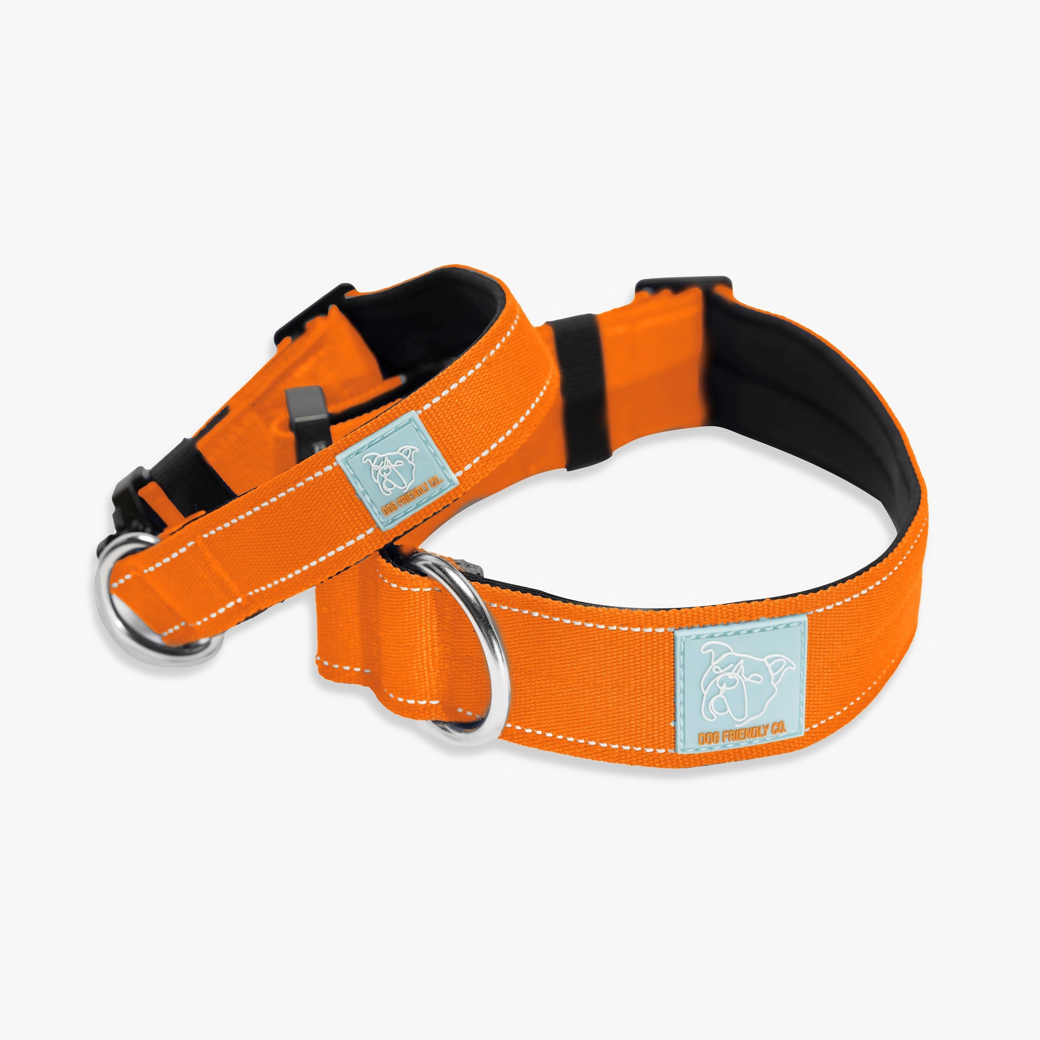 Tactical Dog Collar - High Visibility Orange Reflective Pet Collar for Large Dogs | Durable Nylon Military Grade Collar for Walking, Hiking & Outdoor Adventures