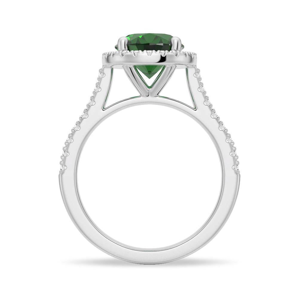 2 Carat Oval Emerald Halo Engagement Ring - Vintage Inspired Wedding Band for Women - Perfect for Proposals, Anniversaries & Special Occasions
