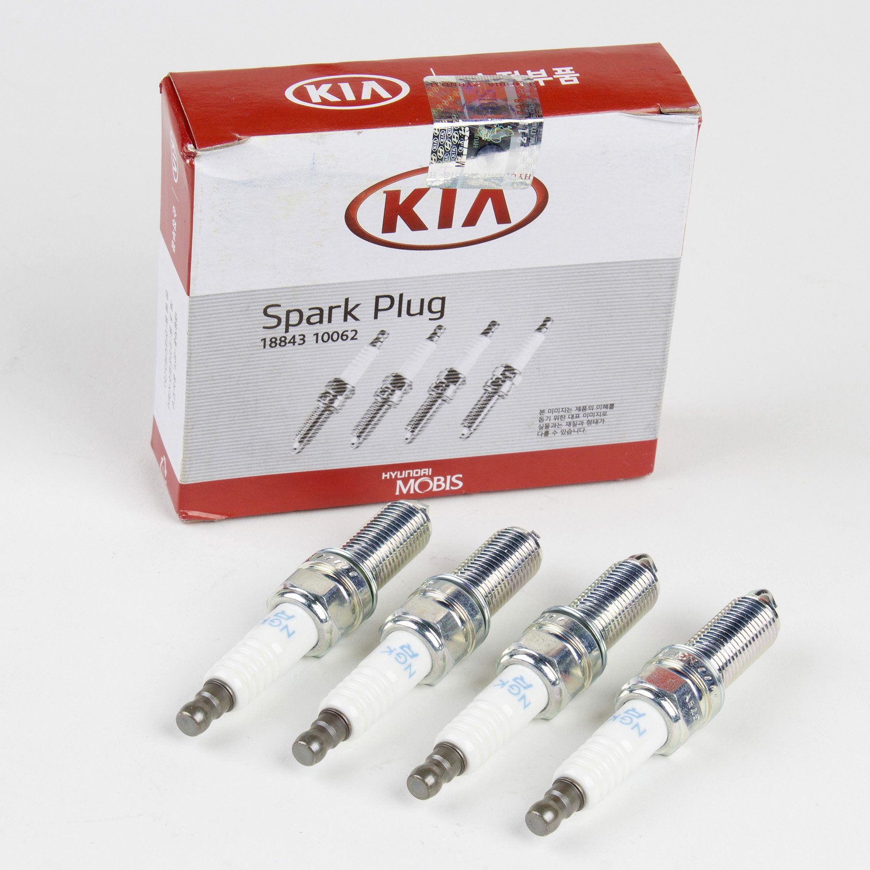 Genuine OEM Kia Hyundai NGK Spark Plugs 18843-10062 - Pack of 4 - High Performance Ignition Plugs for Kia Optima, Sorento, Hyundai Sonata, Elantra - Perfect for Engine Tune-Ups & Performance Upgrades