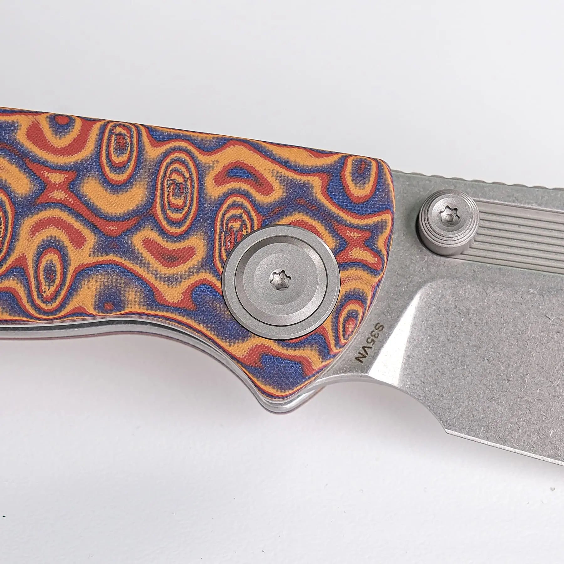 Naga Copper Raindrop Micarta Pocket Knife with S35VN Steel Blade - EDC, Camping, Outdoor Survival & Everyday Carry Tool (Model A3904)