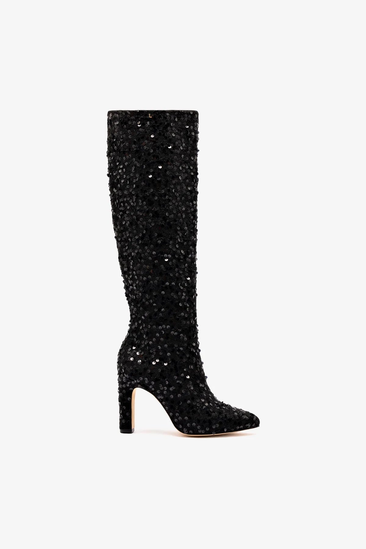 Black Sequins Cindy High Boots for Women - Stylish Party & Evening Wear for Night Out & Special Occasions