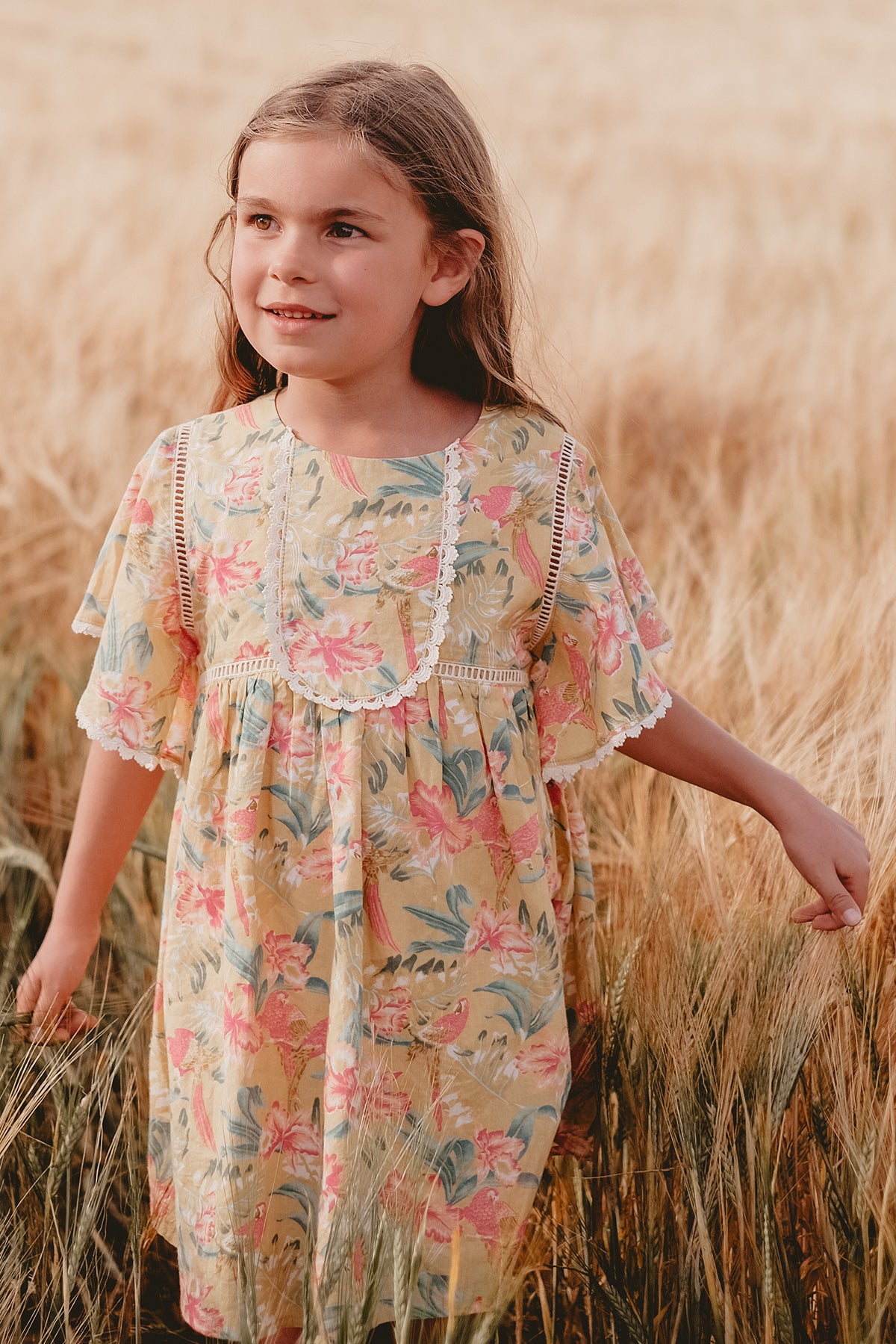 Louise Misha Christina Girls Dress - Size 6 - Elegant Floral Summer Party Dress for Kids Birthday, Easter & Special Occasions