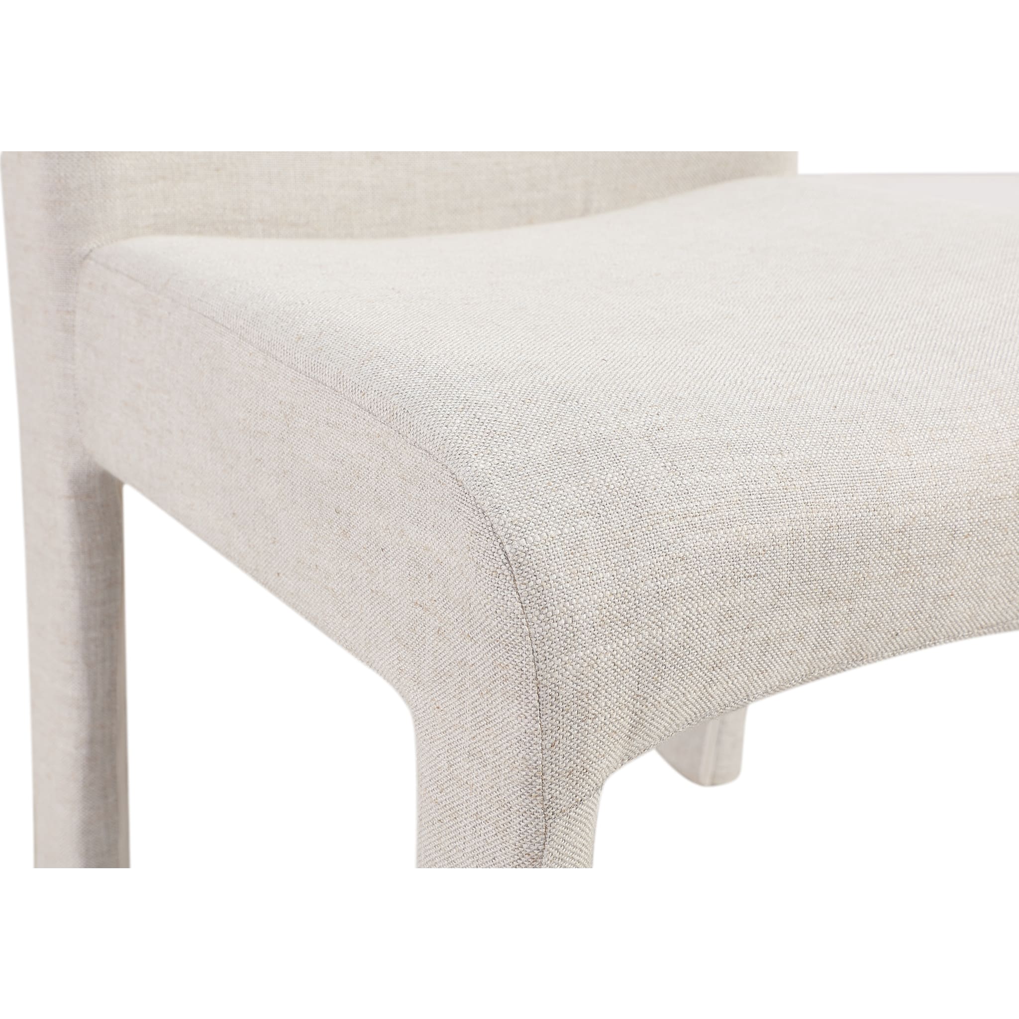 Devon Fully Upholstered Dining Chair in Turtle Dove Linen - Comfortable Modern Fabric Dining Room Chair for Home, Restaurant & Office Use