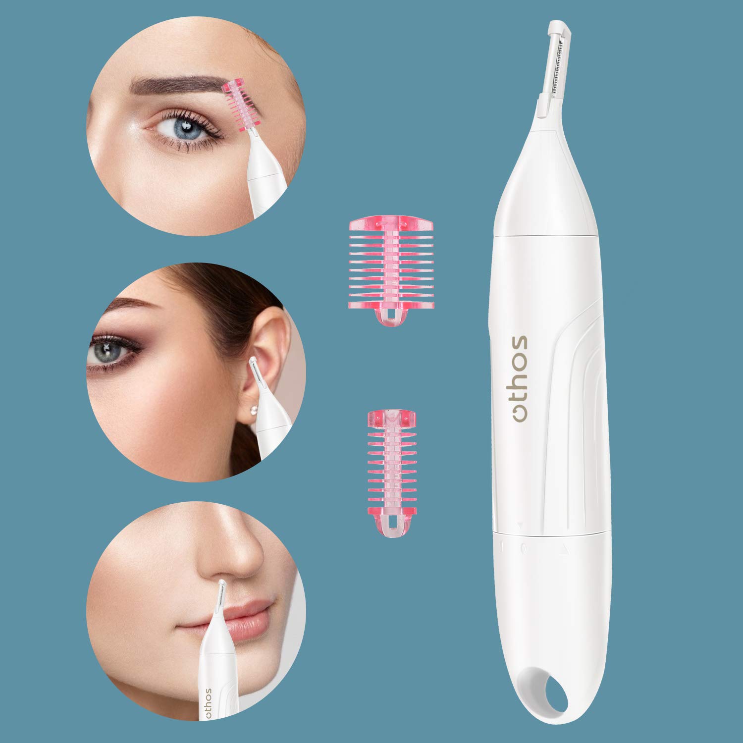 Othos All-in-One Women's Electric Trimmer Kit - Bikini, Nose & Eyebrow Trimmer with Foil Shaver - Waterproof for Wet/Dry Use - AA Battery Included - Perfect for Travel, Home Grooming & Personal Care