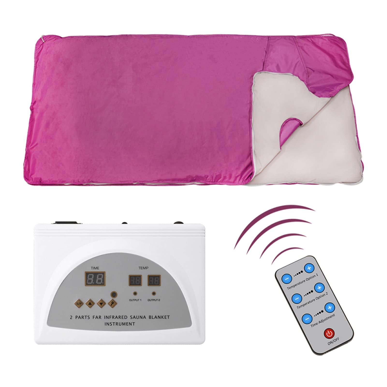 Purple Portable Sauna Blanket with Digital Temperature Control - Detox & Slimming Body Wrap for Weight Loss, Spa & Home Use - Hand Reachable Design for Easy Adjustment